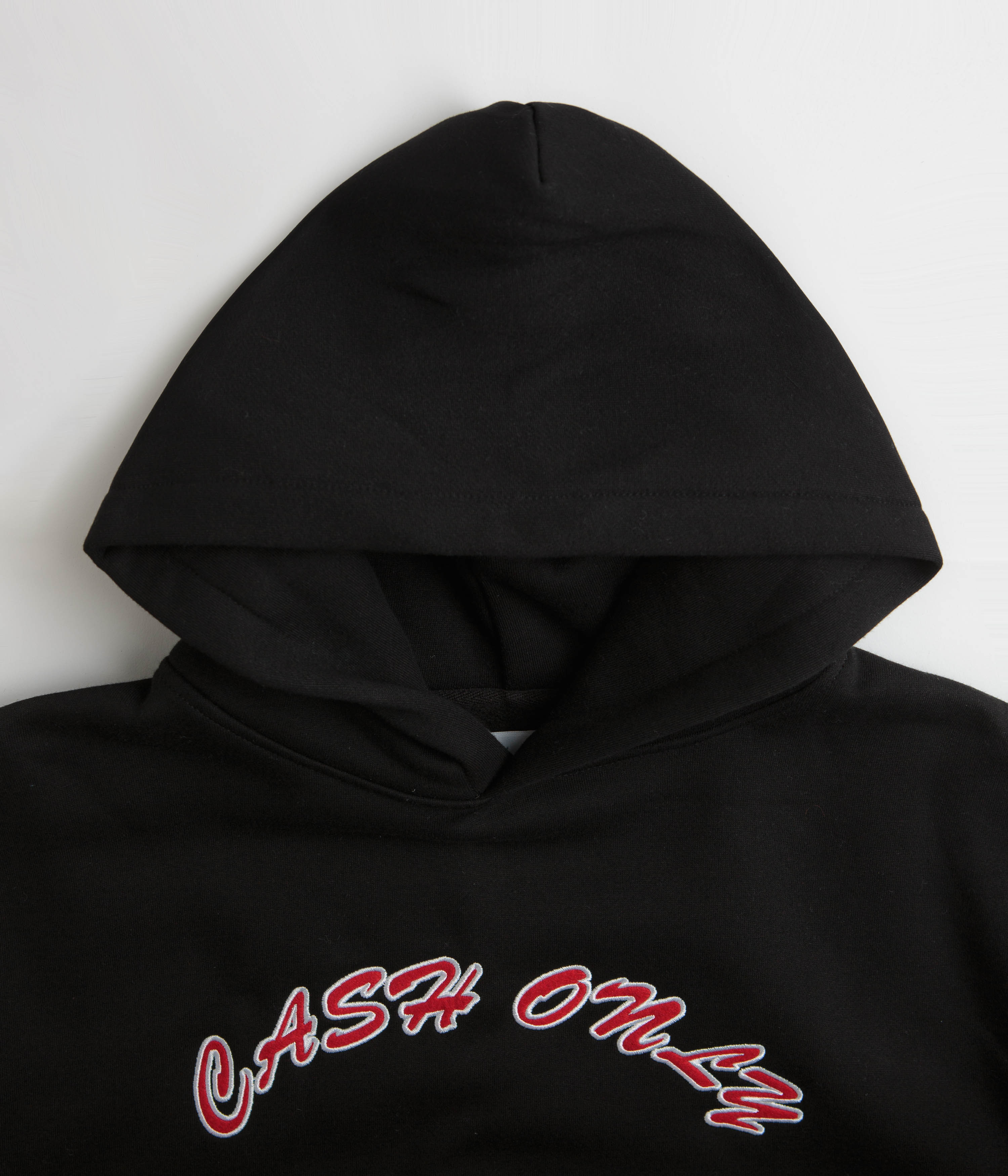 Black Cash Only Felt Applique Logo Hoodie - A Must - Have!