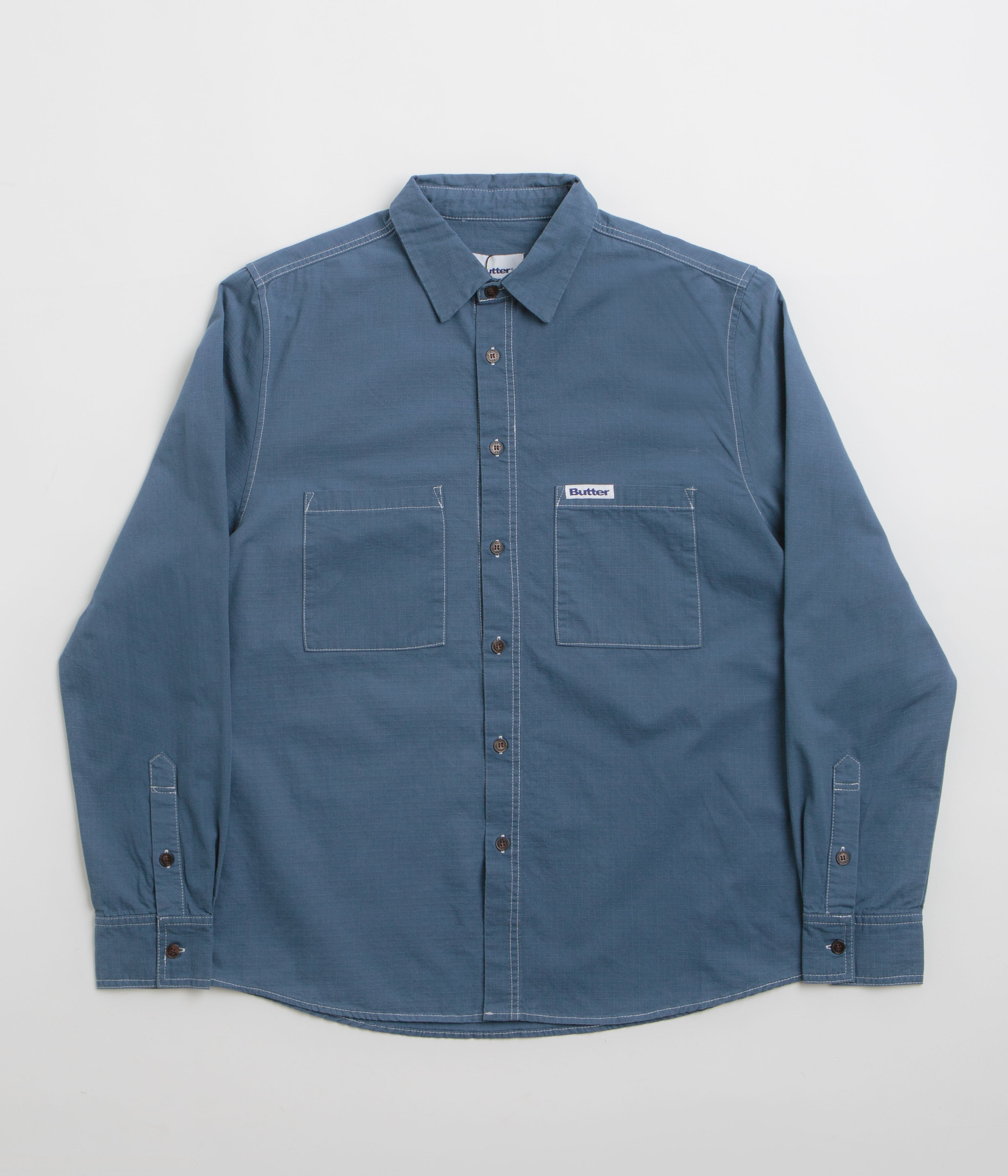 Butter Goods Work Blue Ripstop Button-Up Shirt - A Must-Have!
