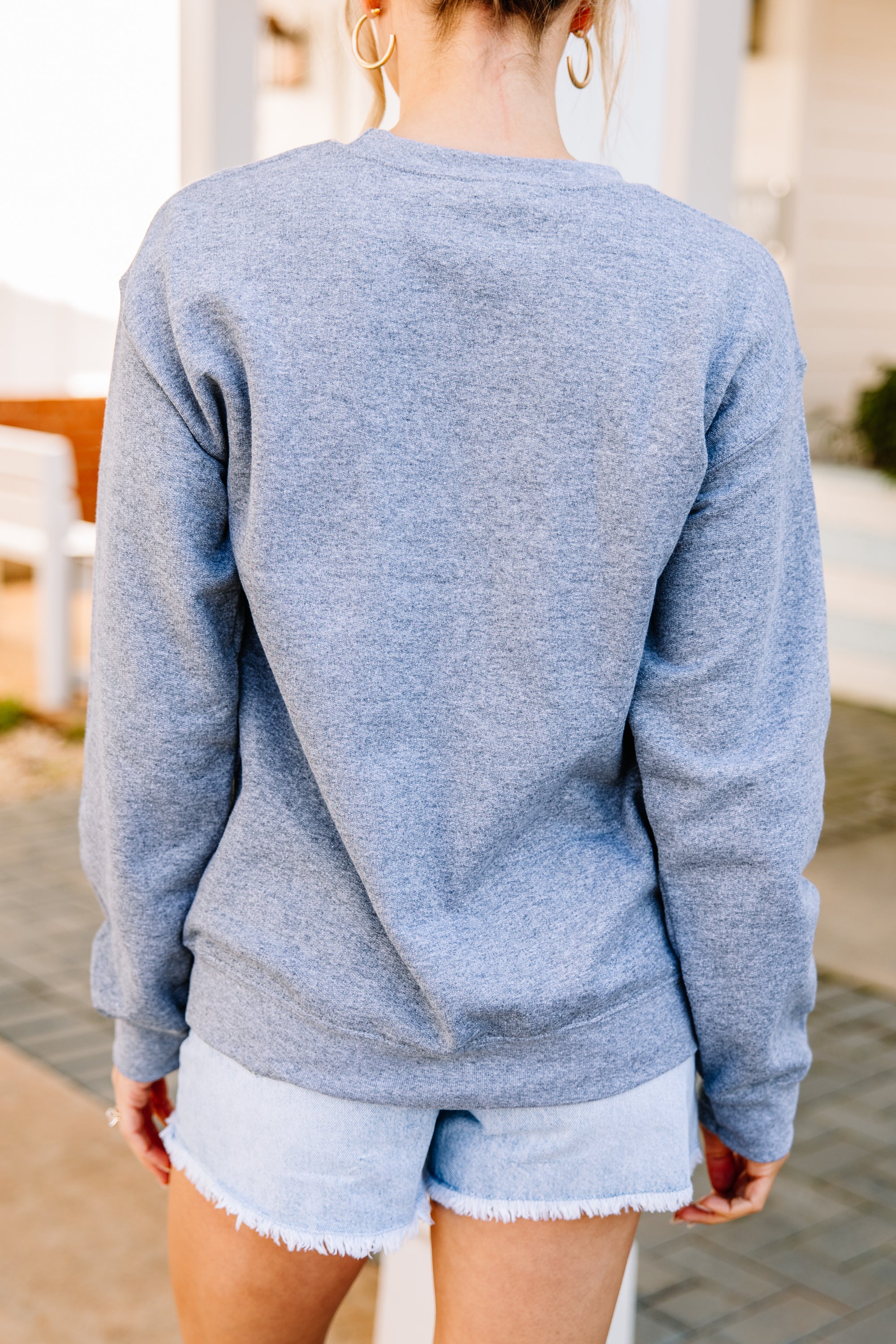 Lucky Find: Graphite Gray Graphic Sweatshirt