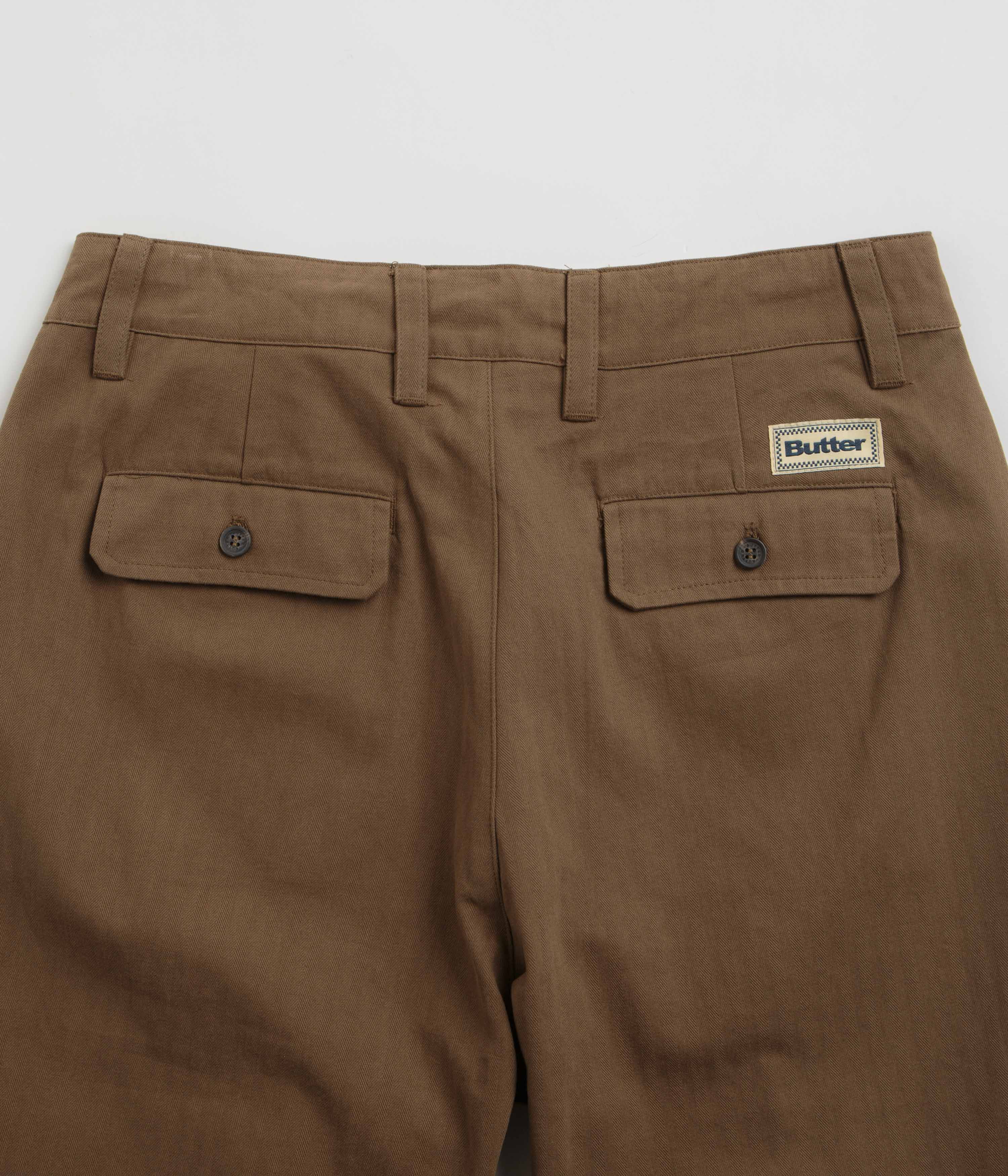 Butter Goods Stylish Brown Pleated Trousers - Grab Yours Now!