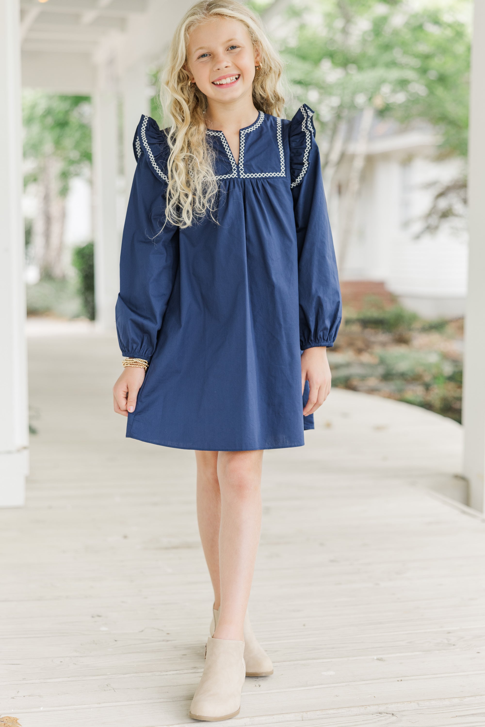 Navy Blue Babydoll Dress: Inspire Your Little Girl to See It Through!