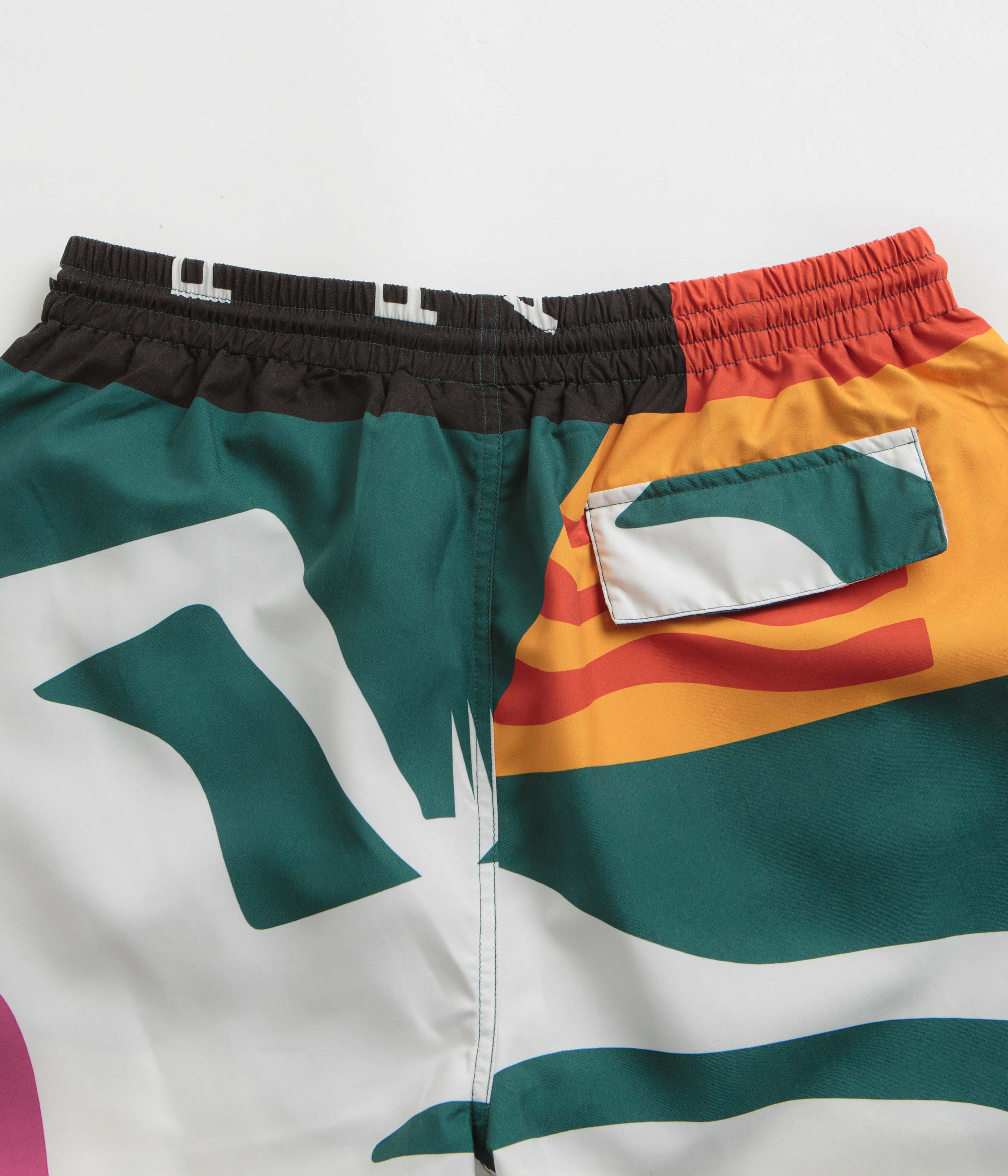 by Parra's Stunning White Multi - Pattern Swim Shorts