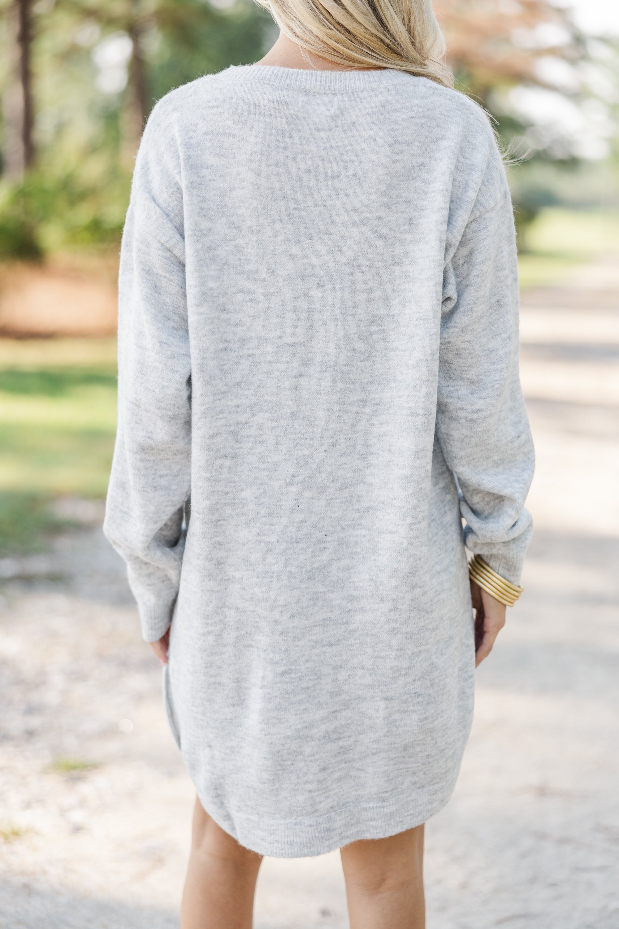Feel Your Absolute Best in This Heather Gray Sweater Dress