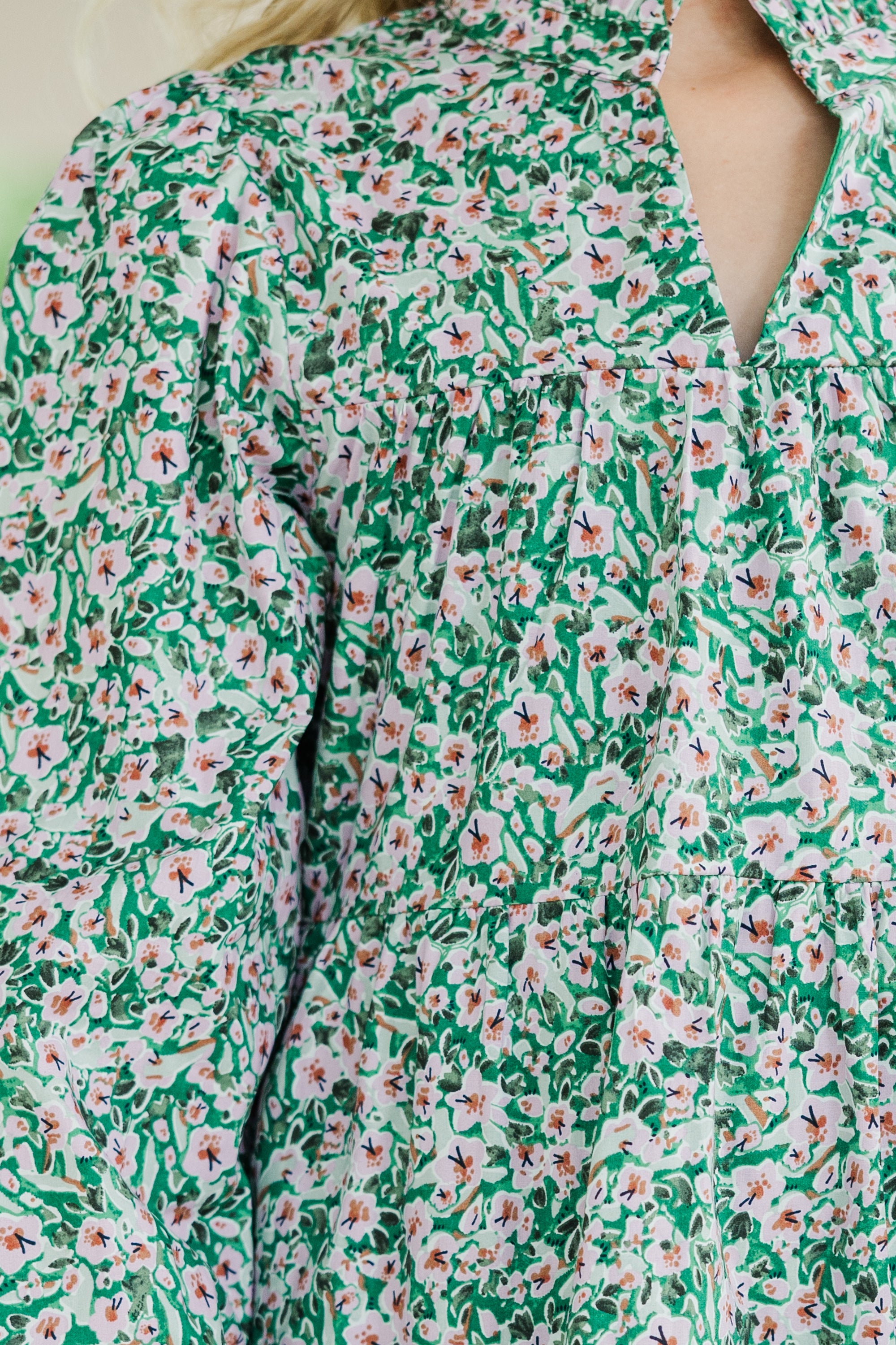 Girls' Green Ditsy Floral Babydoll Dress: A Must-Have!