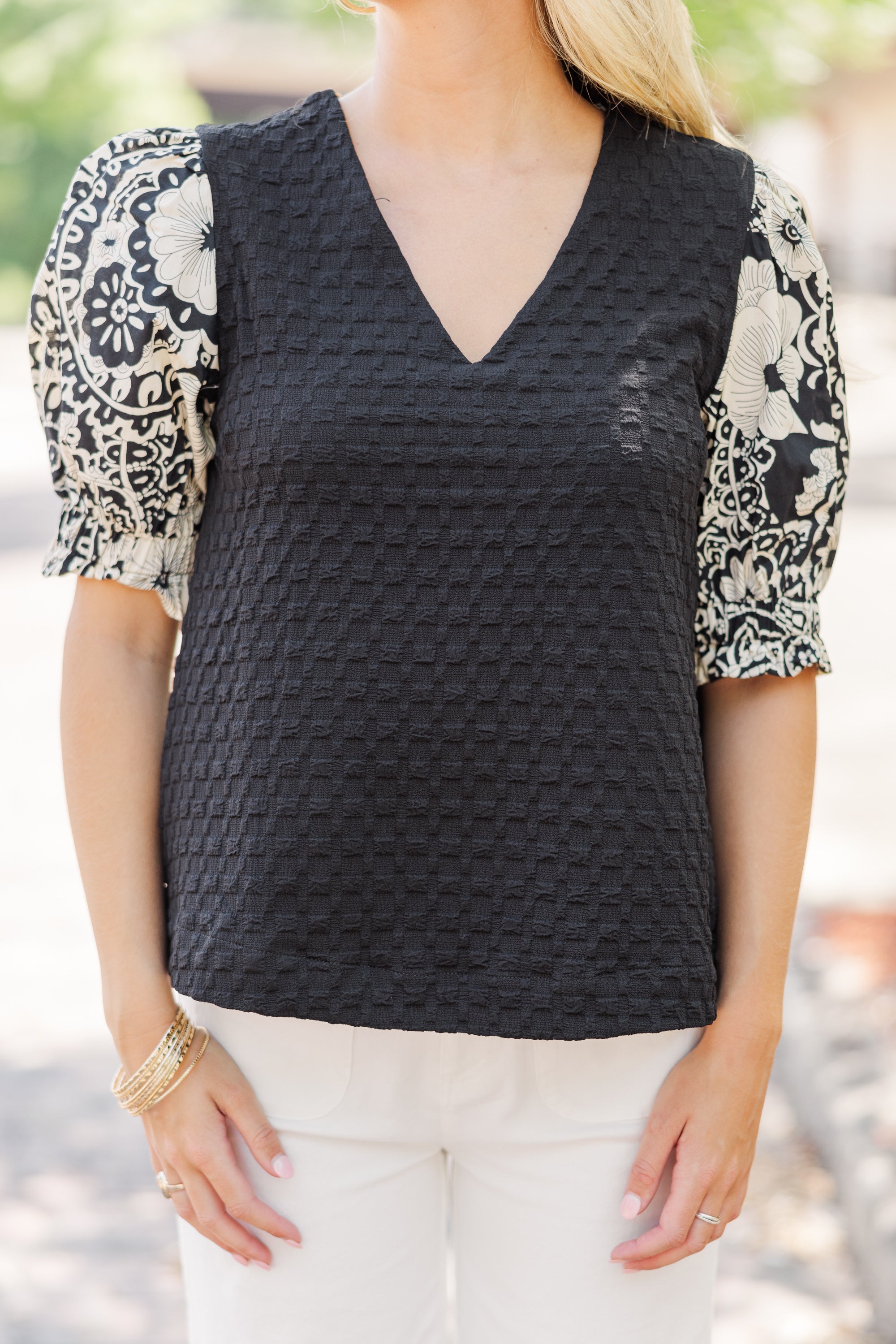 Enchanting Happy Days Black Blouse