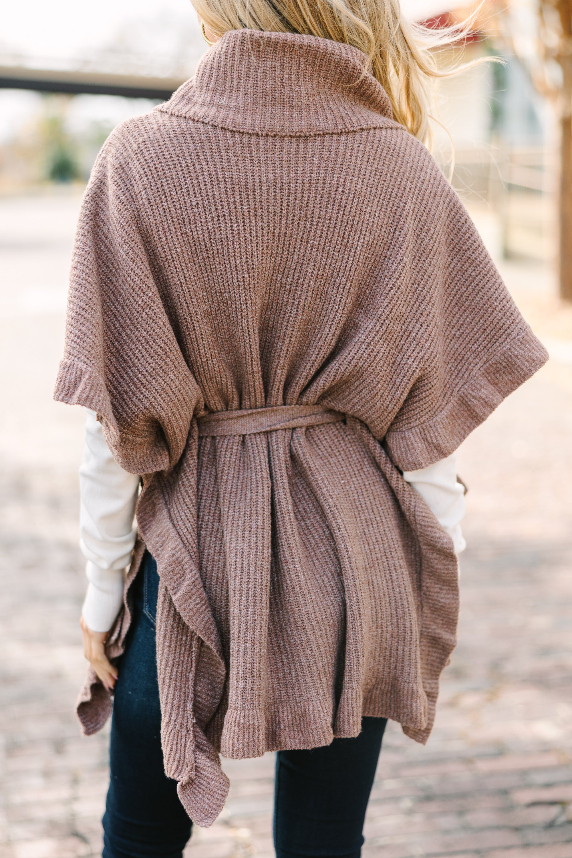 Joyful Brown Turtleneck Poncho - Be Happy Here!