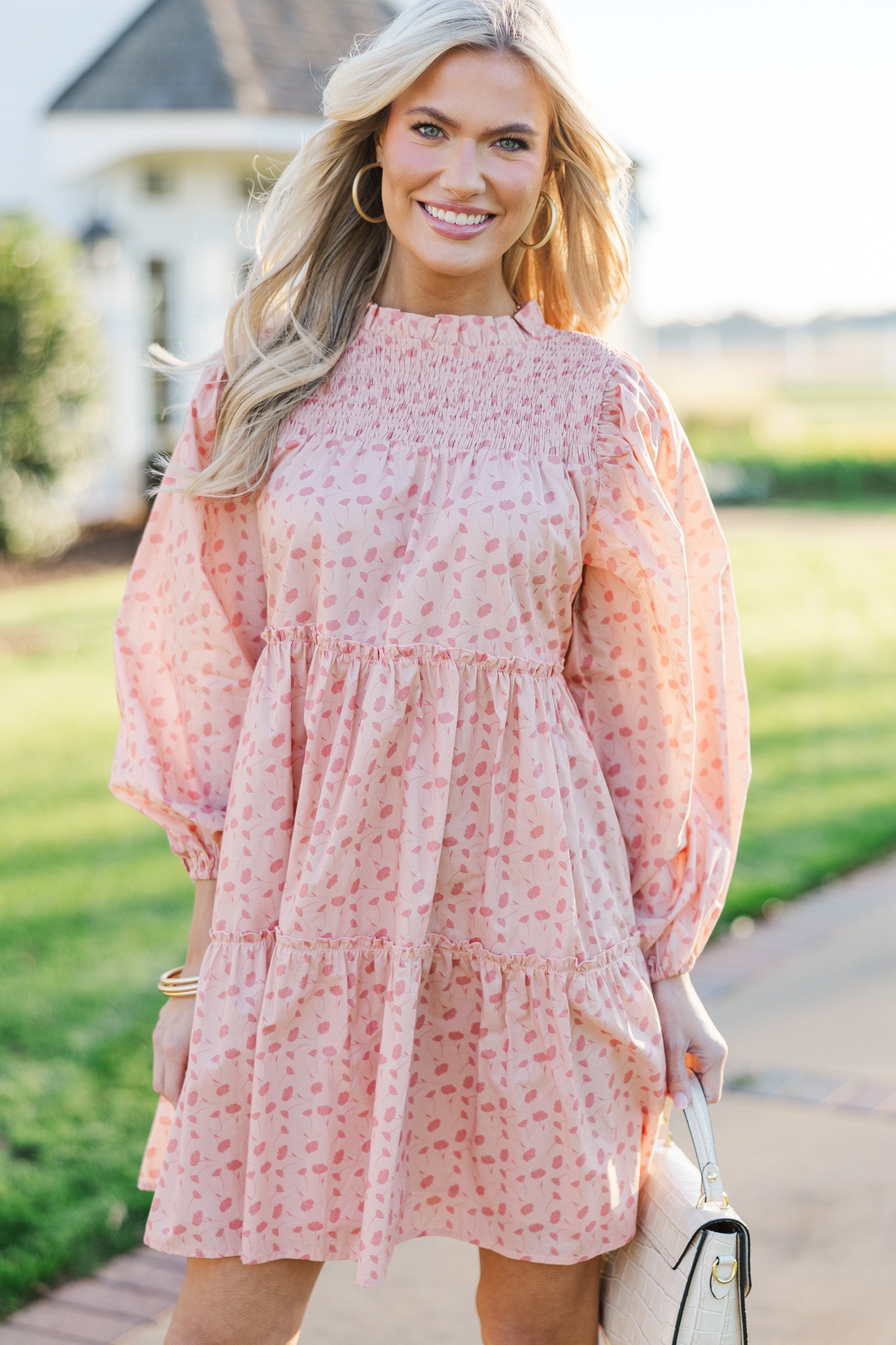 Be Your Best! Stunning Pink Floral Babydoll Dress