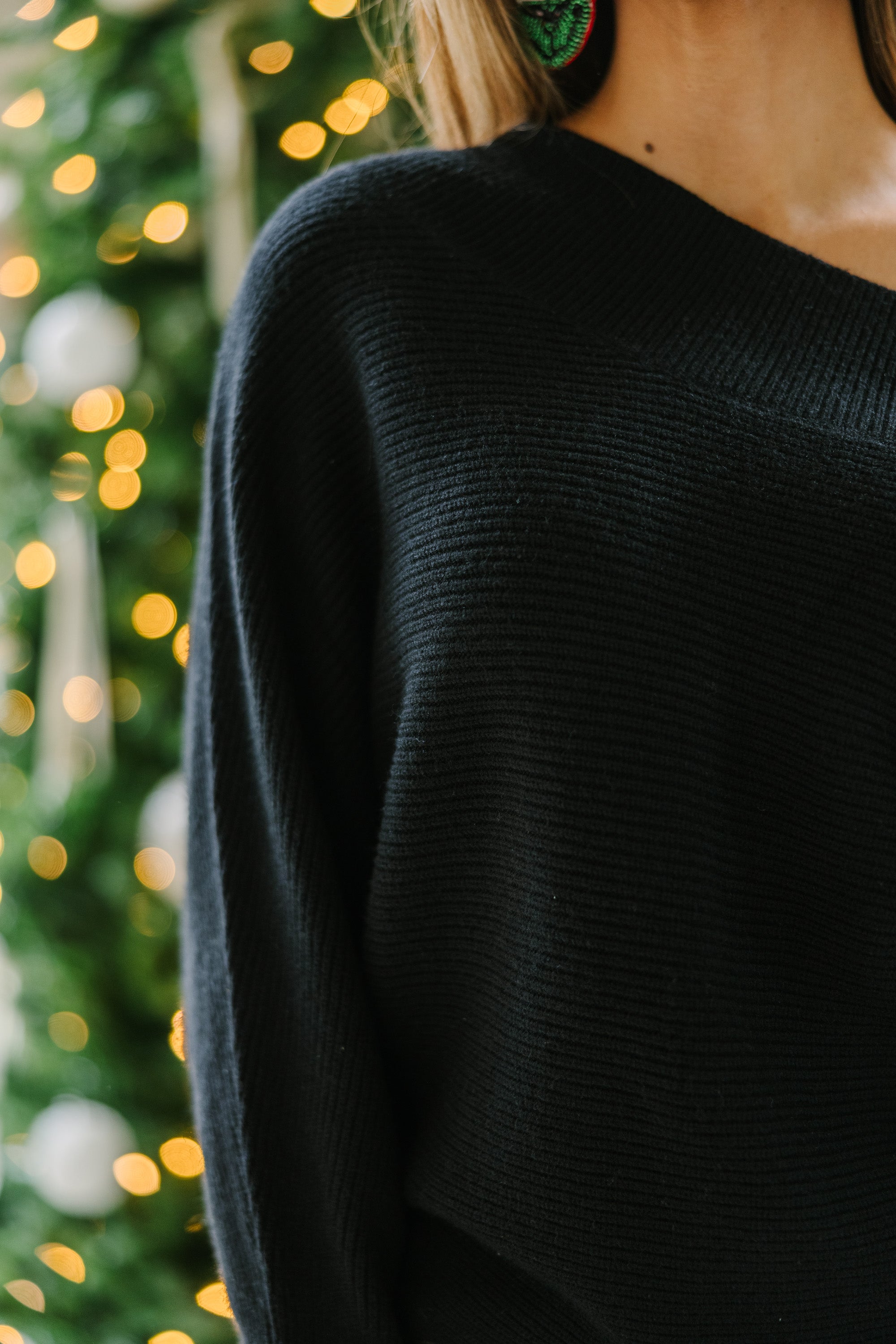 Alluring All On You Black Off-Shoulder Sweater
