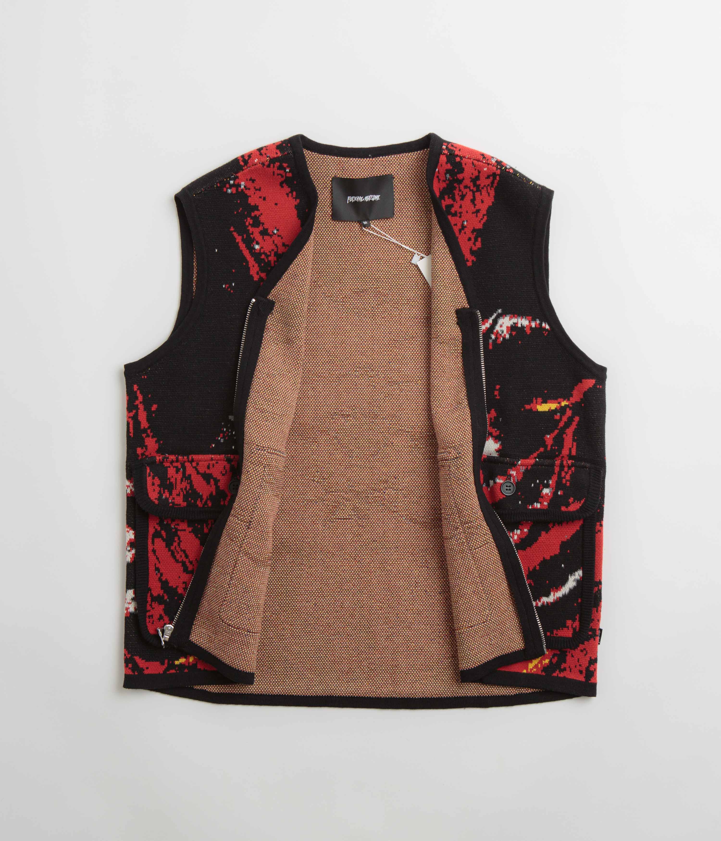 Fucking Awesome's Stunning Better Half Knitted Utility Vest - AOP