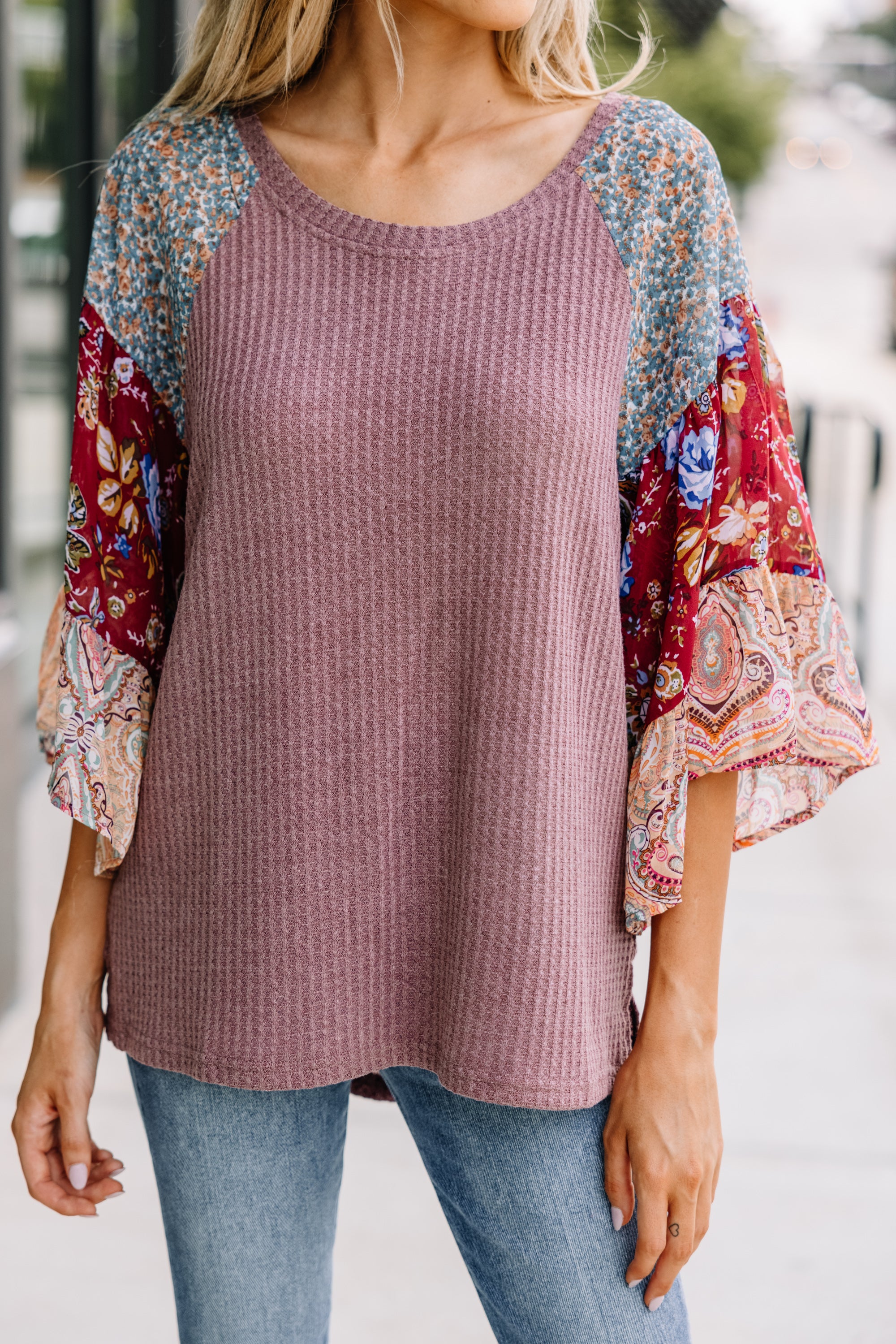 Gorgeous Berry Red Paisley Top - A Must-Have!