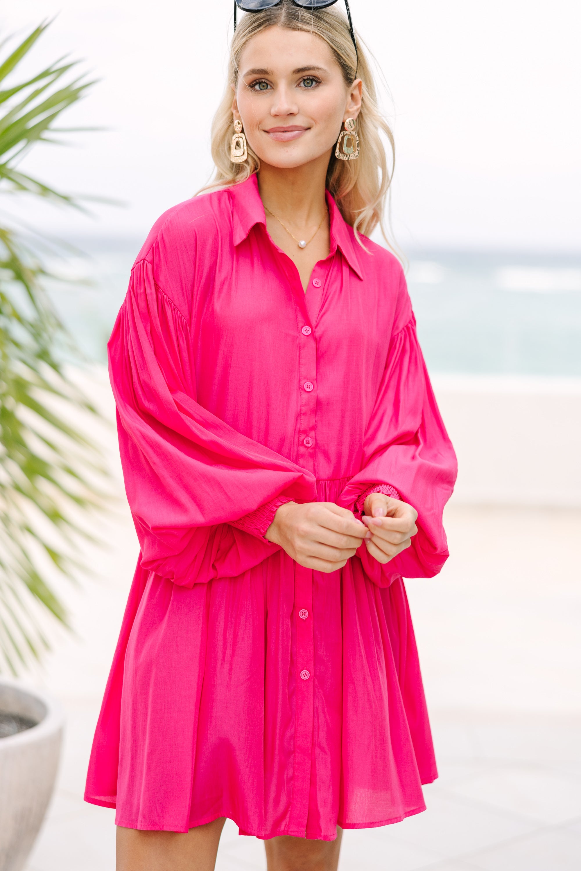 Gorgeous All I See Is You Pink Babydoll Dress