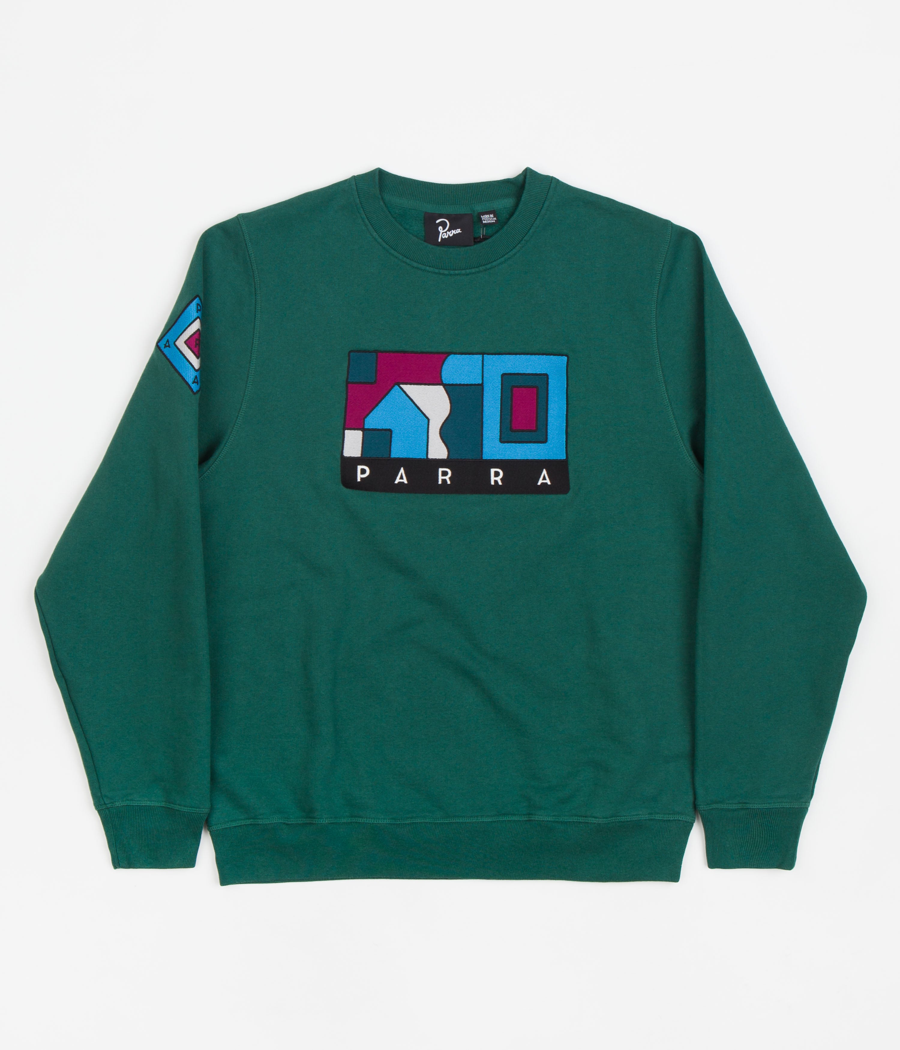 by Parra Blockhaus Crewneck Sweatshirt - Stunning Pine Green