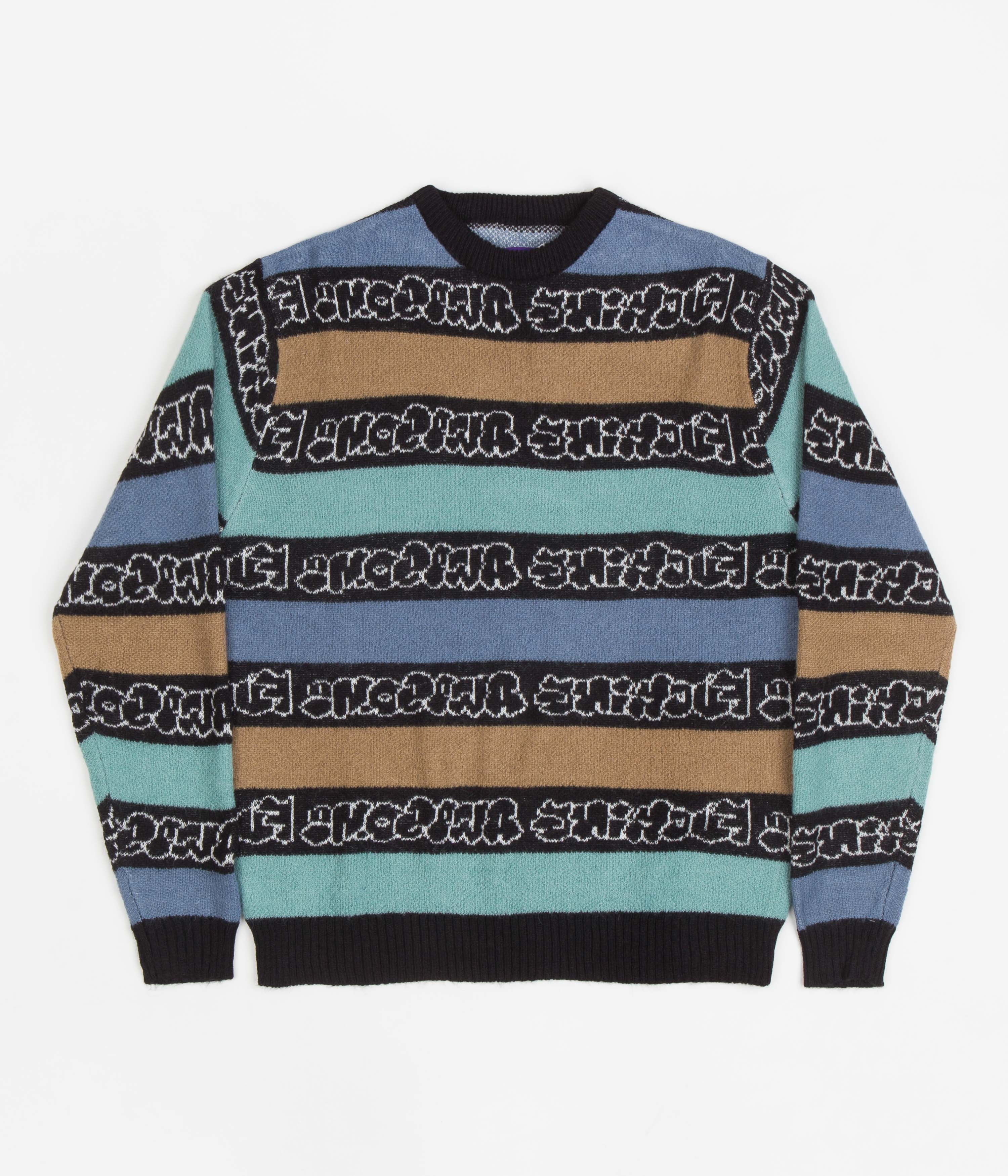 Fucking Awesome Inverted Wanto Brushed Crewneck Sweatshirt - Striking Black/Multi