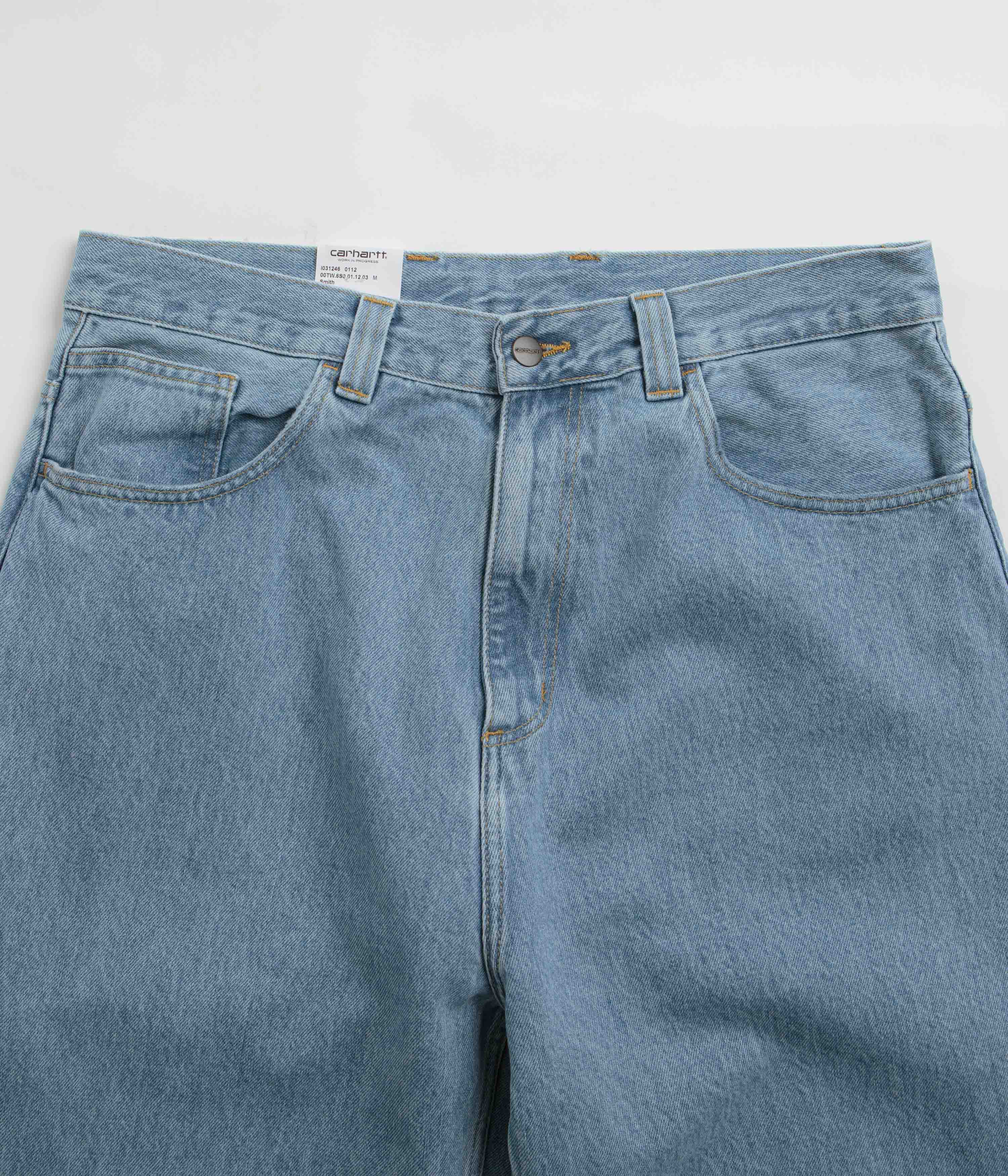 Carhartt Brandon Blue Stone Bleach Denim Pants - A Must - Have for Style Seekers