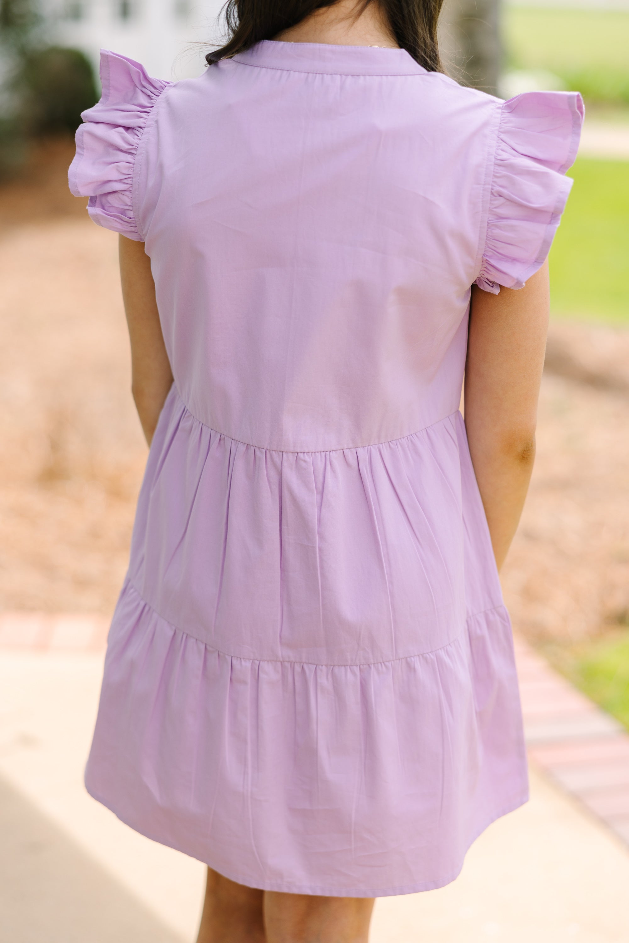 Gorgeous Girls' On - The - Move Lavender Purple Ruffled Babydoll Dress