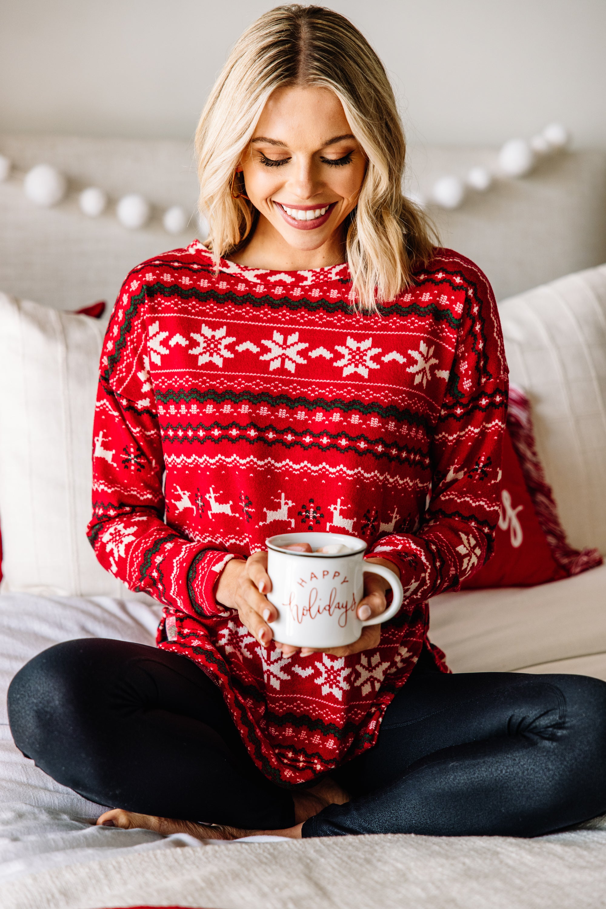 Irresistible Red Holiday Striped Tunic - All Your Loves in One