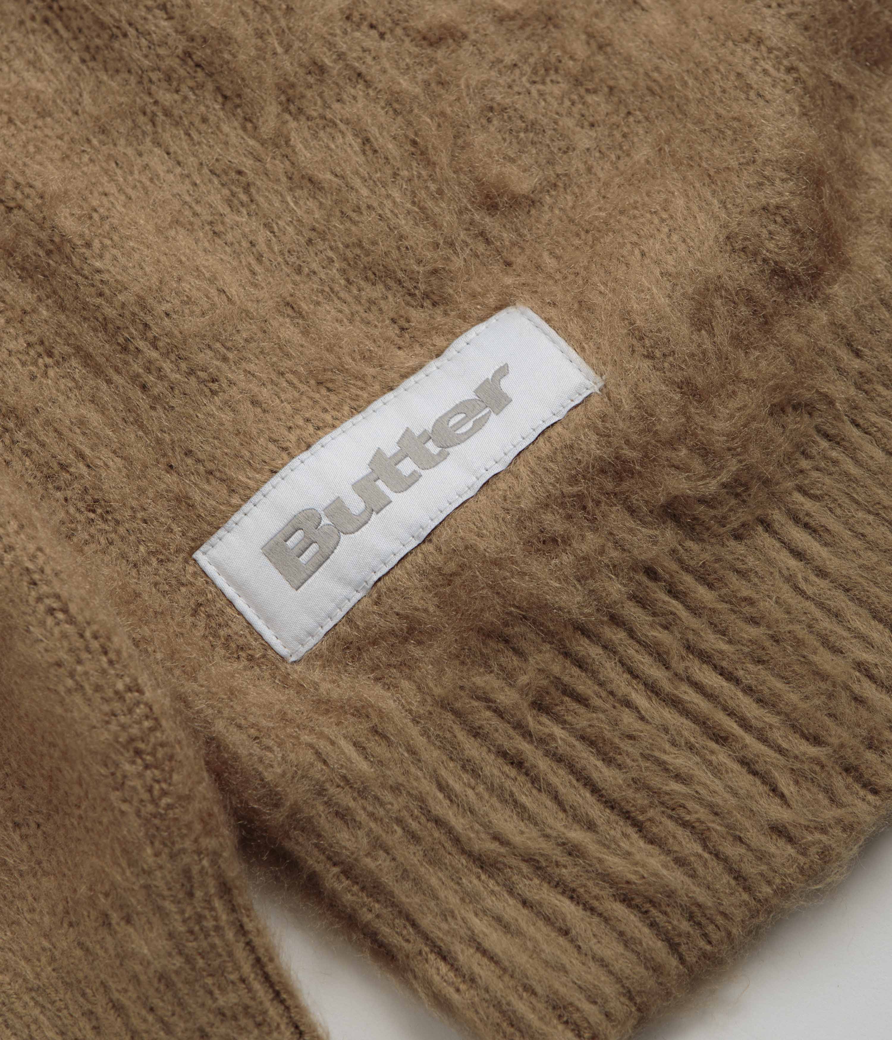 Butter Goods Stunning Tan Mohair Button - Up Knitted Shirt