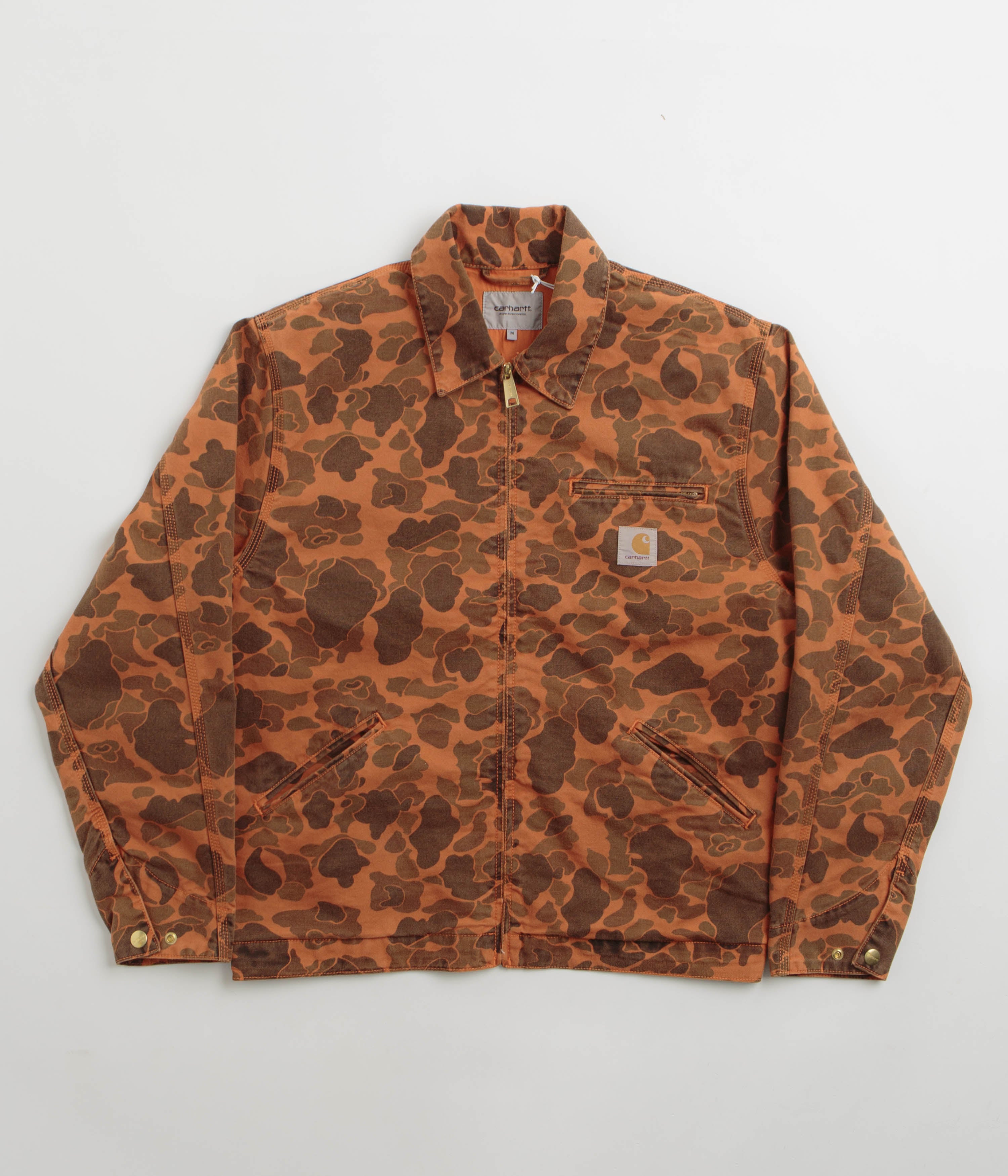 Carhartt Camo Green Turmeric Detroit Duck Jacket - A Must-Have Workwear!