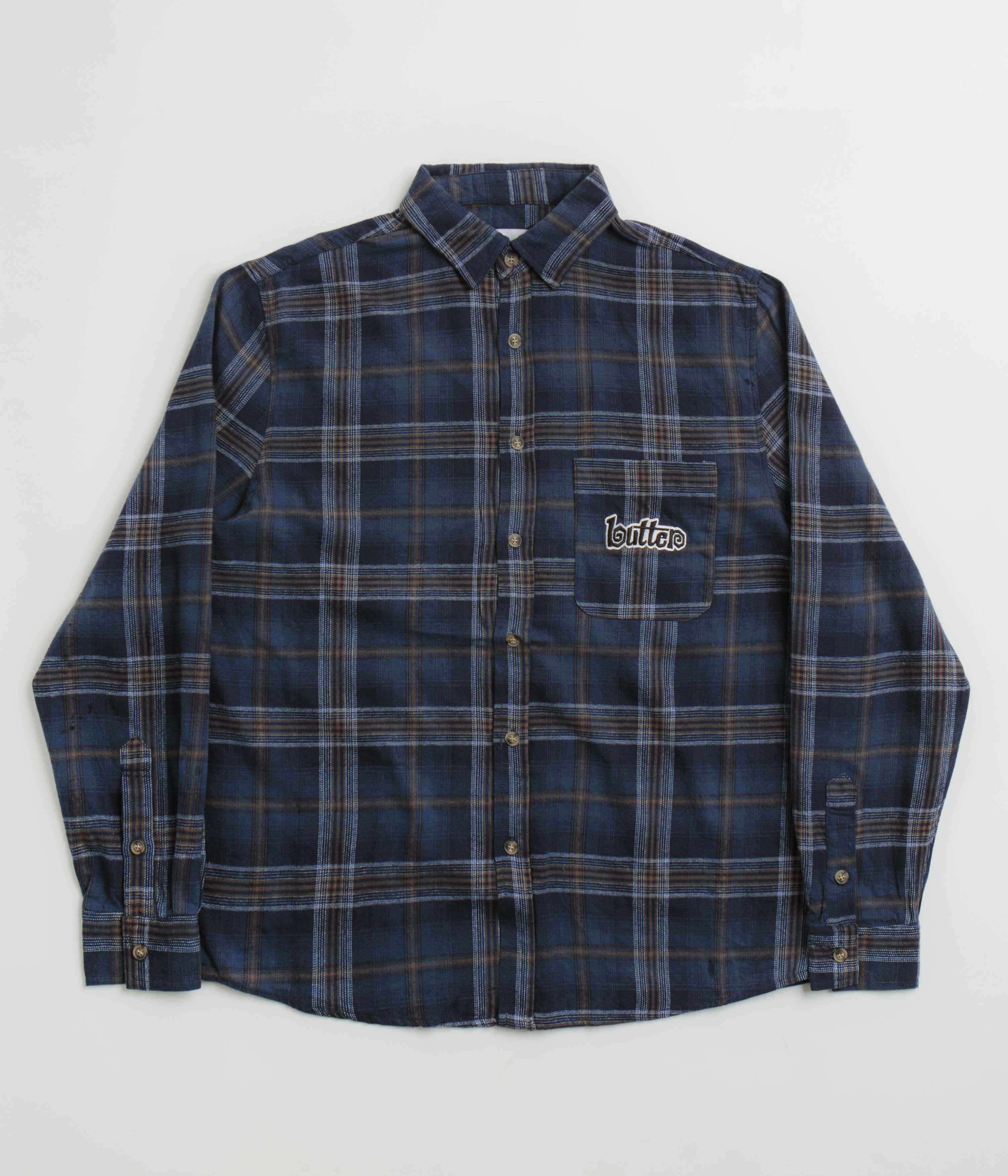 Butter Goods Navy & White Swirl Plaid Shirt - A Fashion Statement!