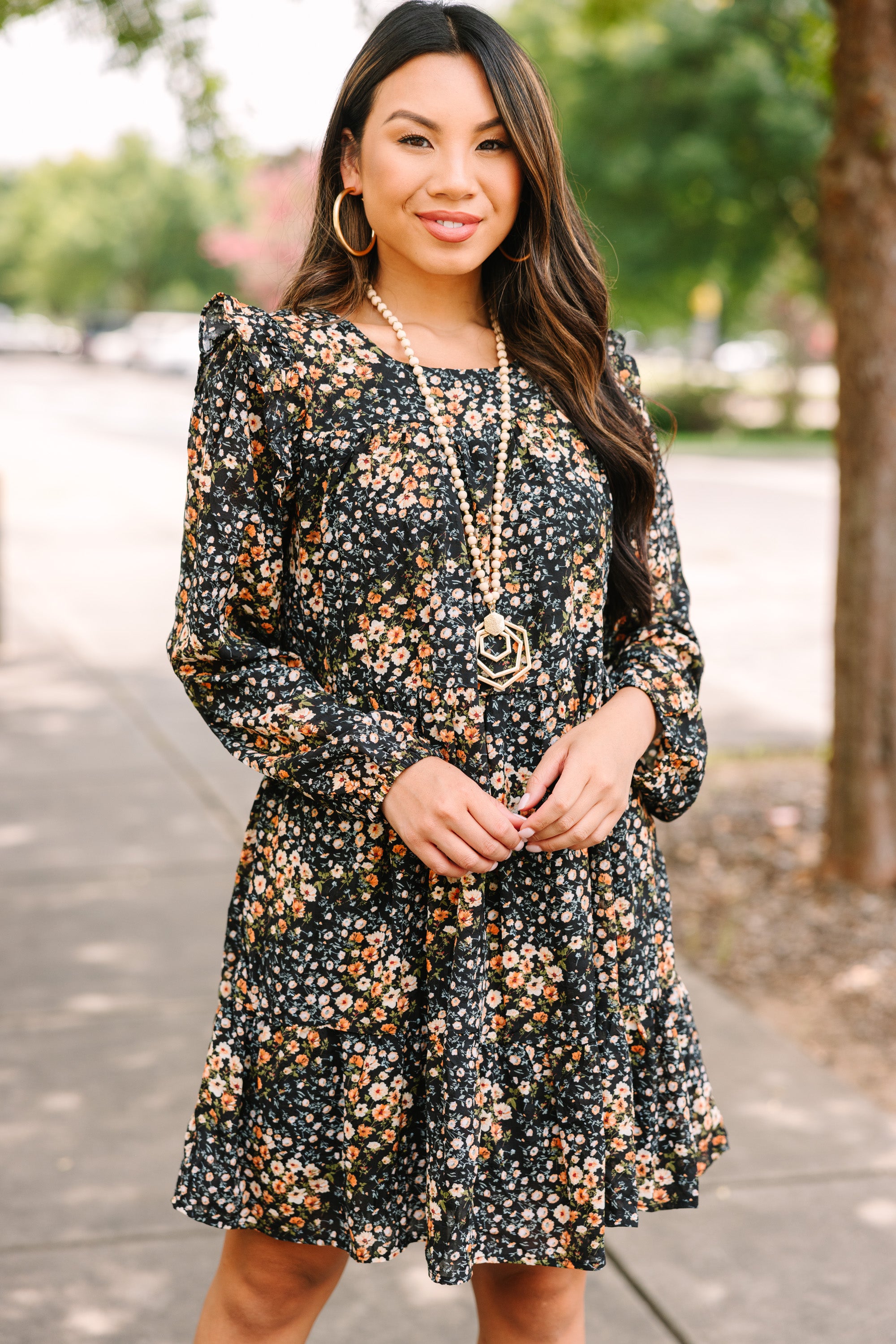 Irresistible All Love Black Ditsy Floral Dress