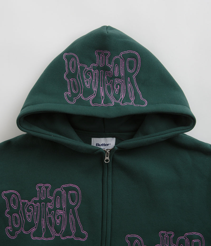 Butter Goods Tour Zip-Thru Hoodie - Stunning Dark Green