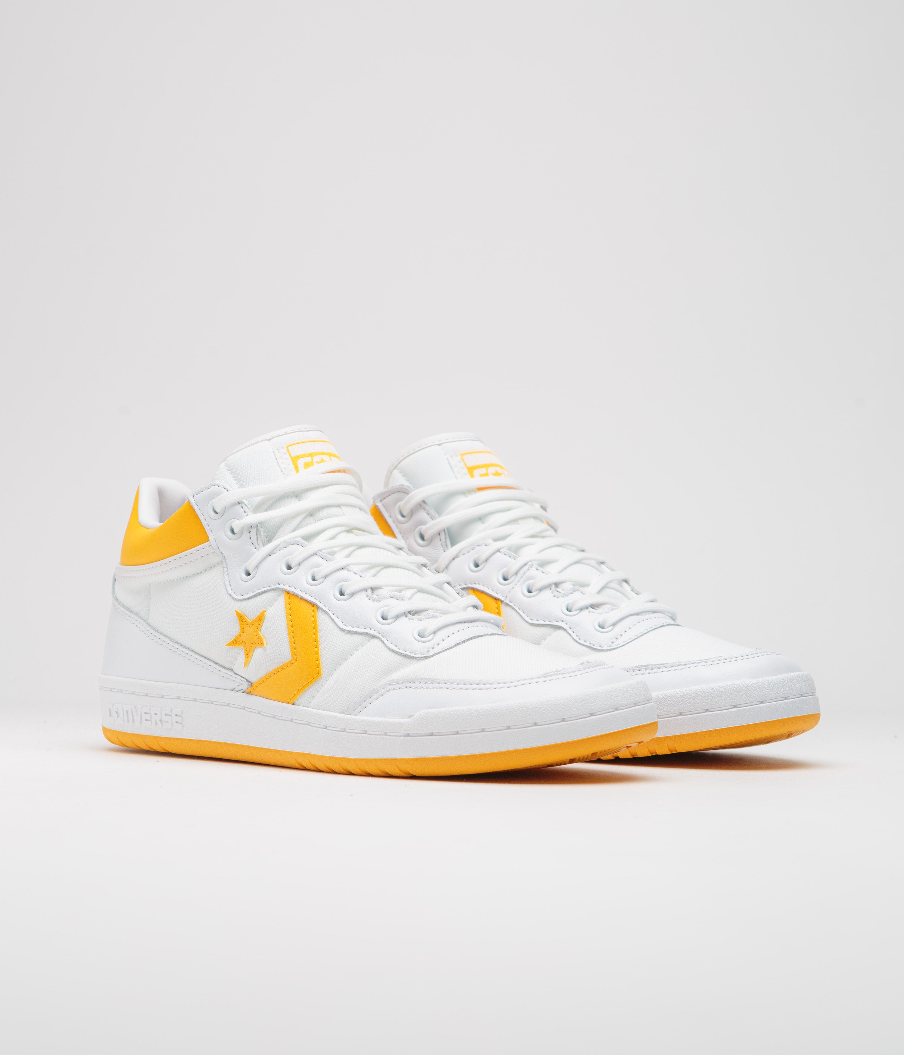 Converse Fastbreak Pro Mid - Stunning White & Light Yellow Shoes