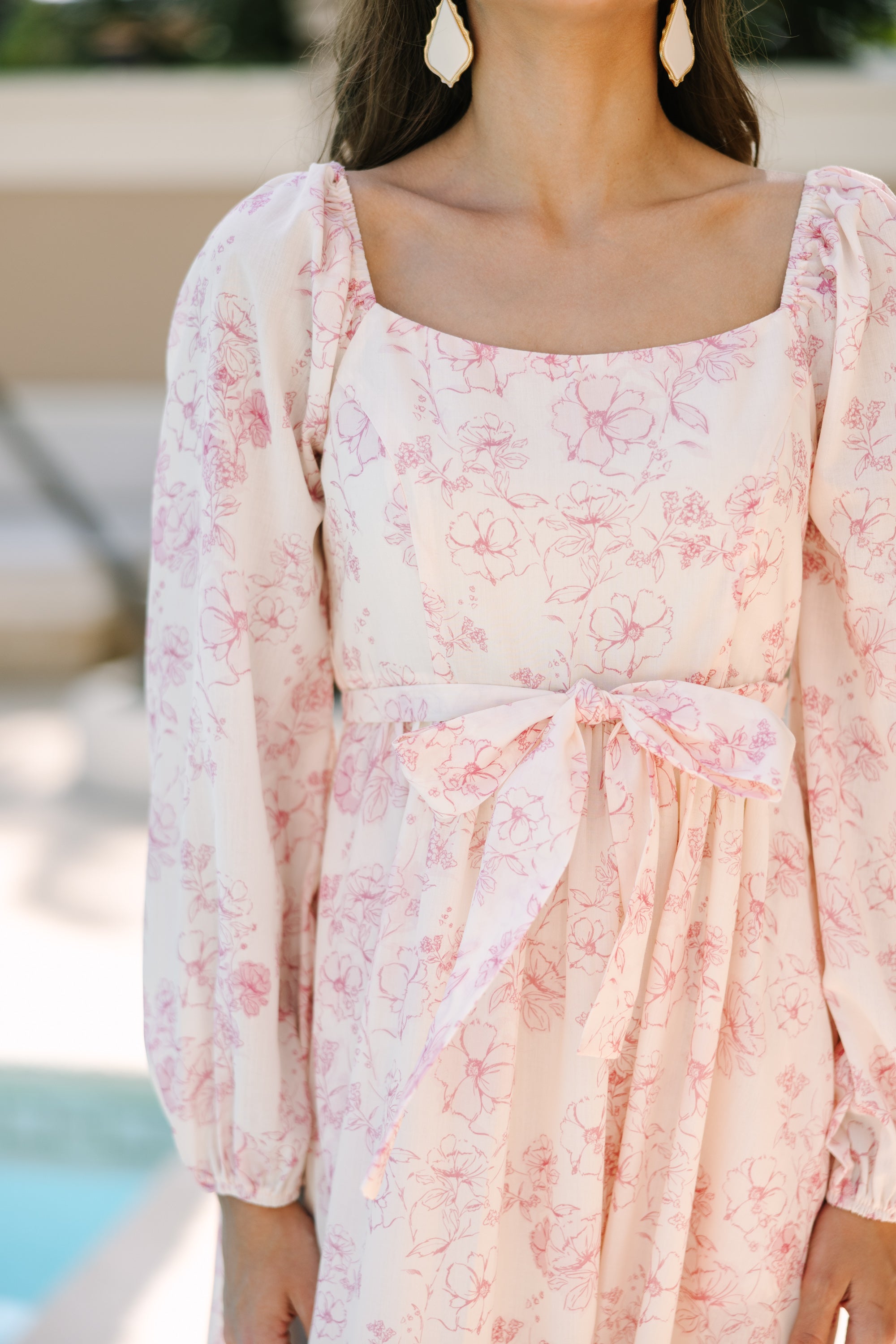 Irresistible Pink Floral Midi Dress - Feel Sweet Now!