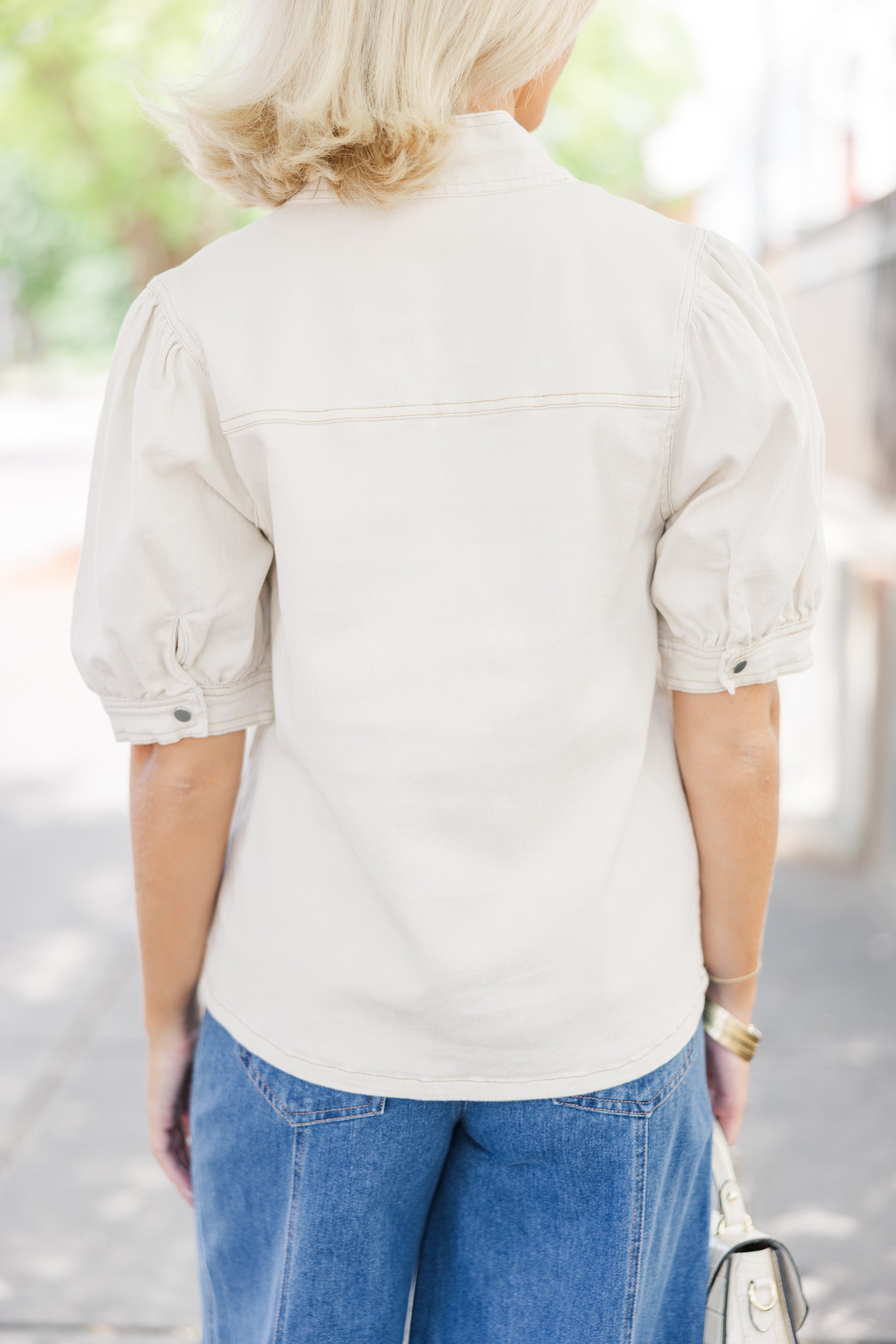 Be True Cream Denim Blouse: A Must-Have Fashion Piece