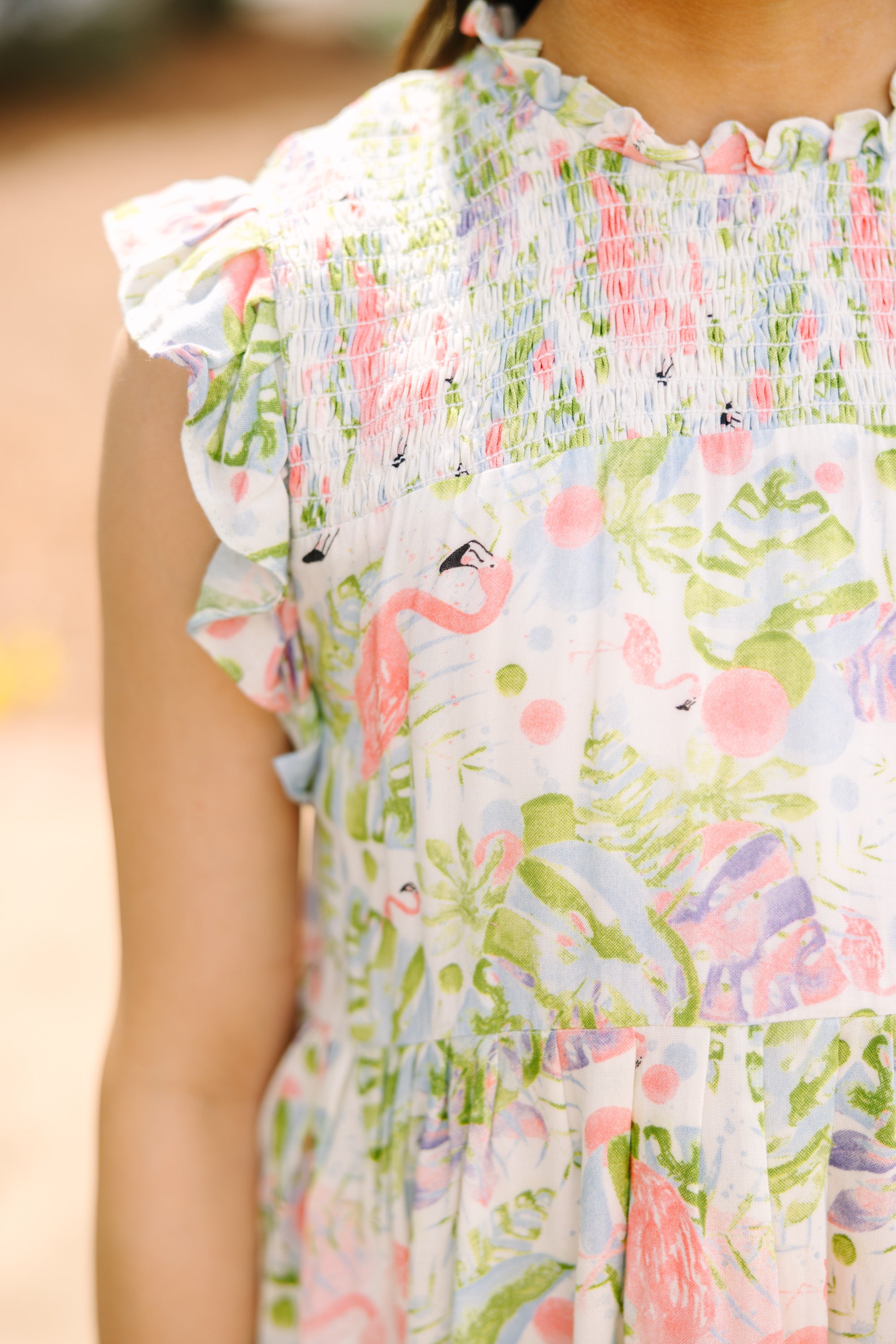 Girls' Pink Flamingo Tropical Sun Dress - Be a Sunshine Star!