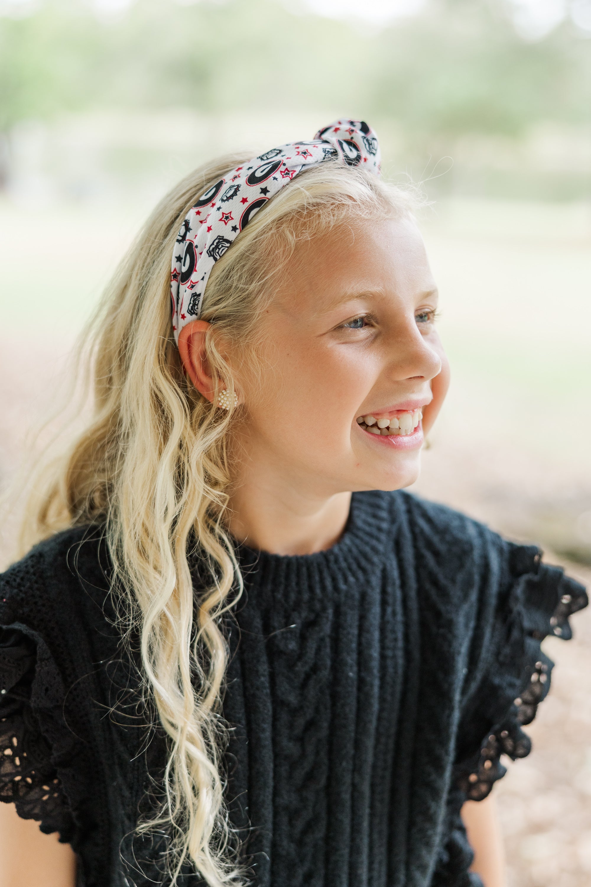 Girls' GA Red Knotted Collegiate Headband: Show Your Team Spirit!
