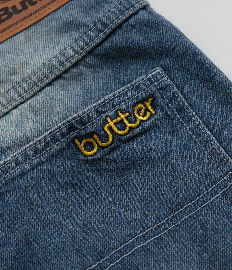 Butter Goods Alpine Distressed Faded Blue Jeans - A Must - Have Fashion Piece