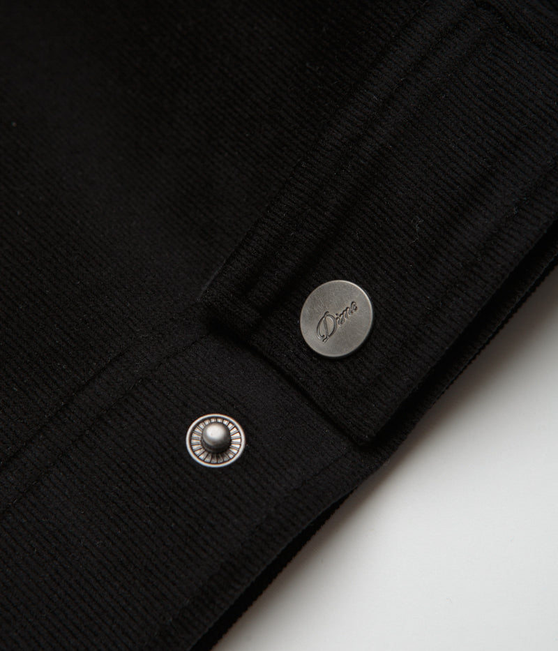 Stylish Dime Corduroy Zip Jacket - Timeless Black