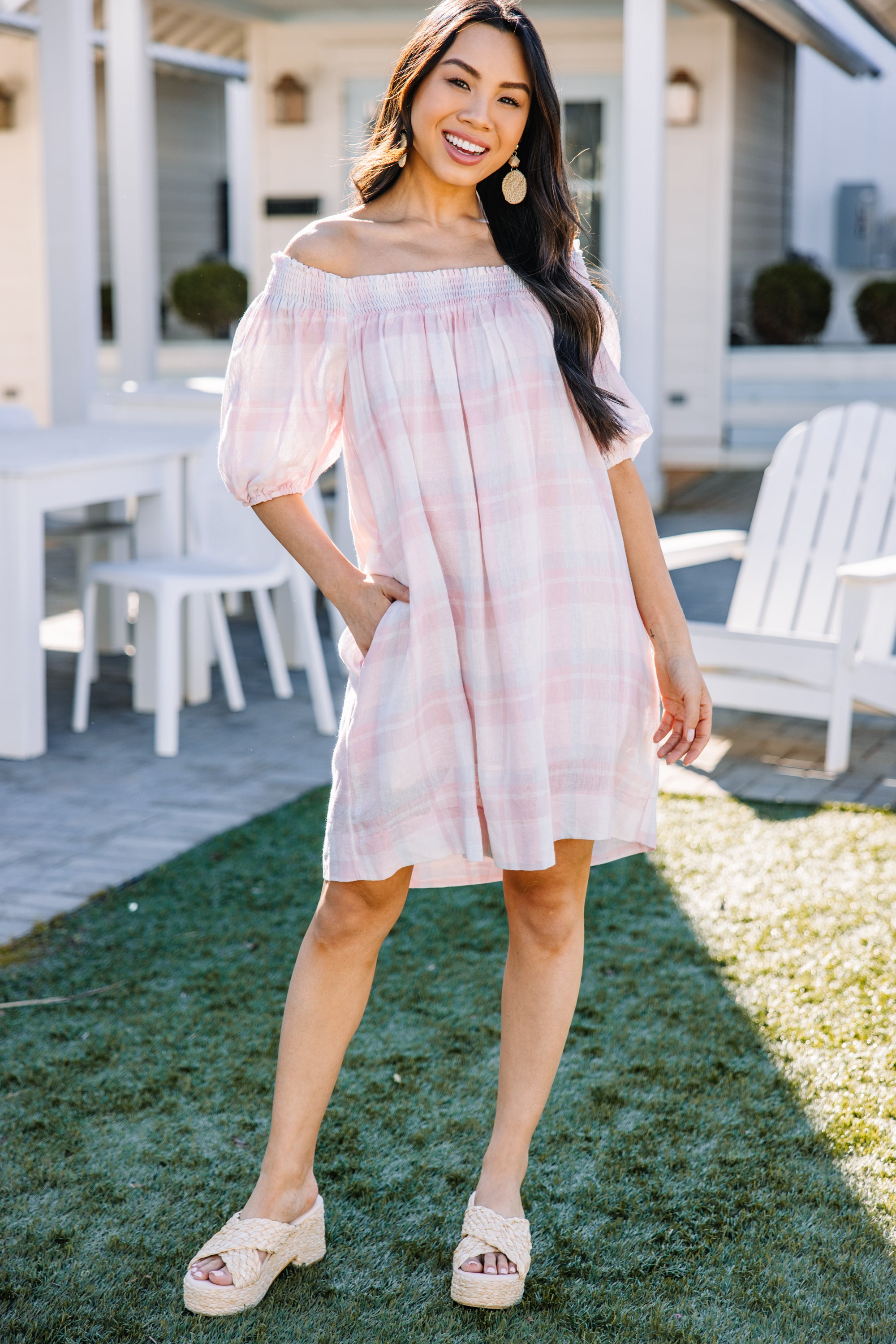 Absolutely Irresistible Pink Plaid Babydoll Dress