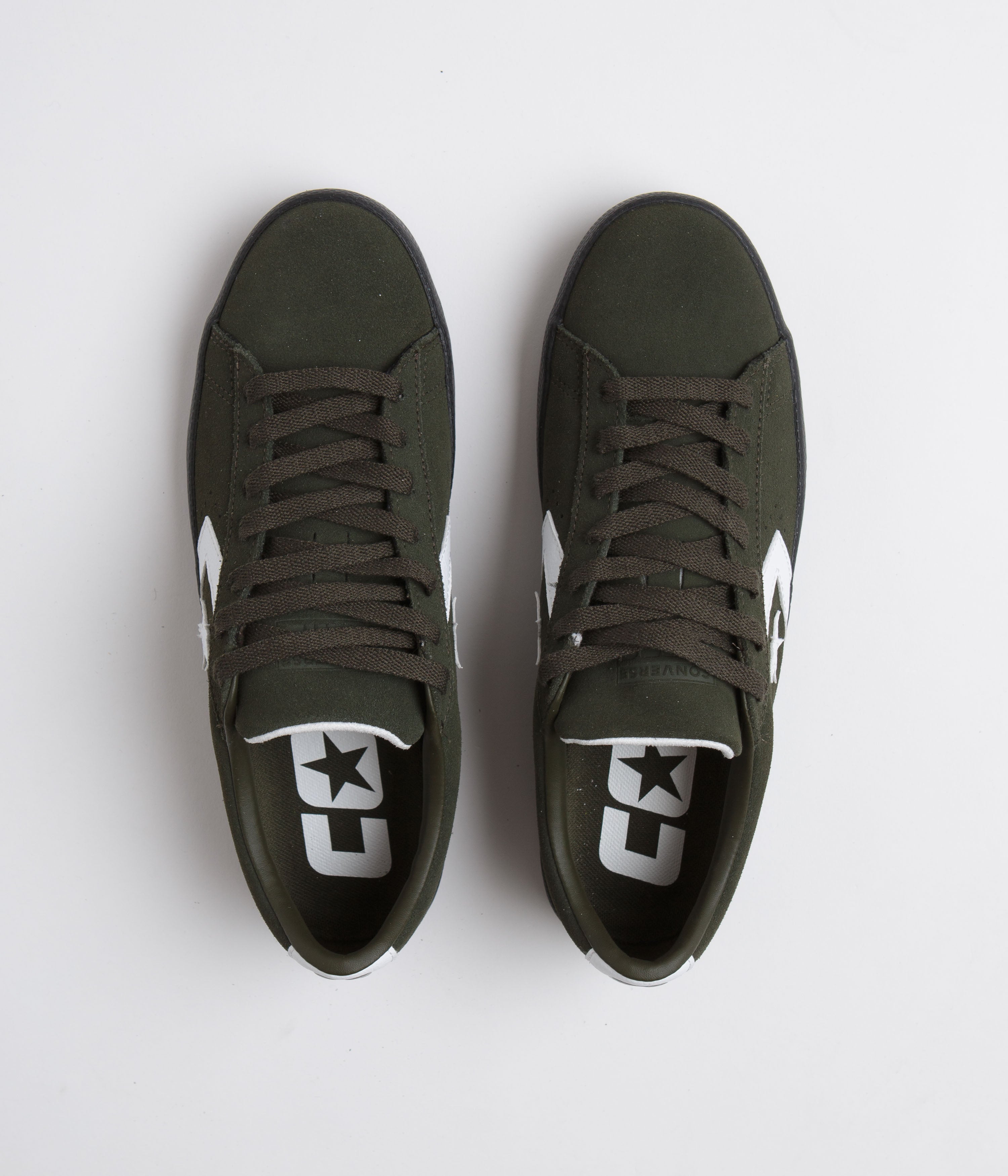Converse Pro Leather Fall Tone Skate Shoes - Forest Shelter, White & Black