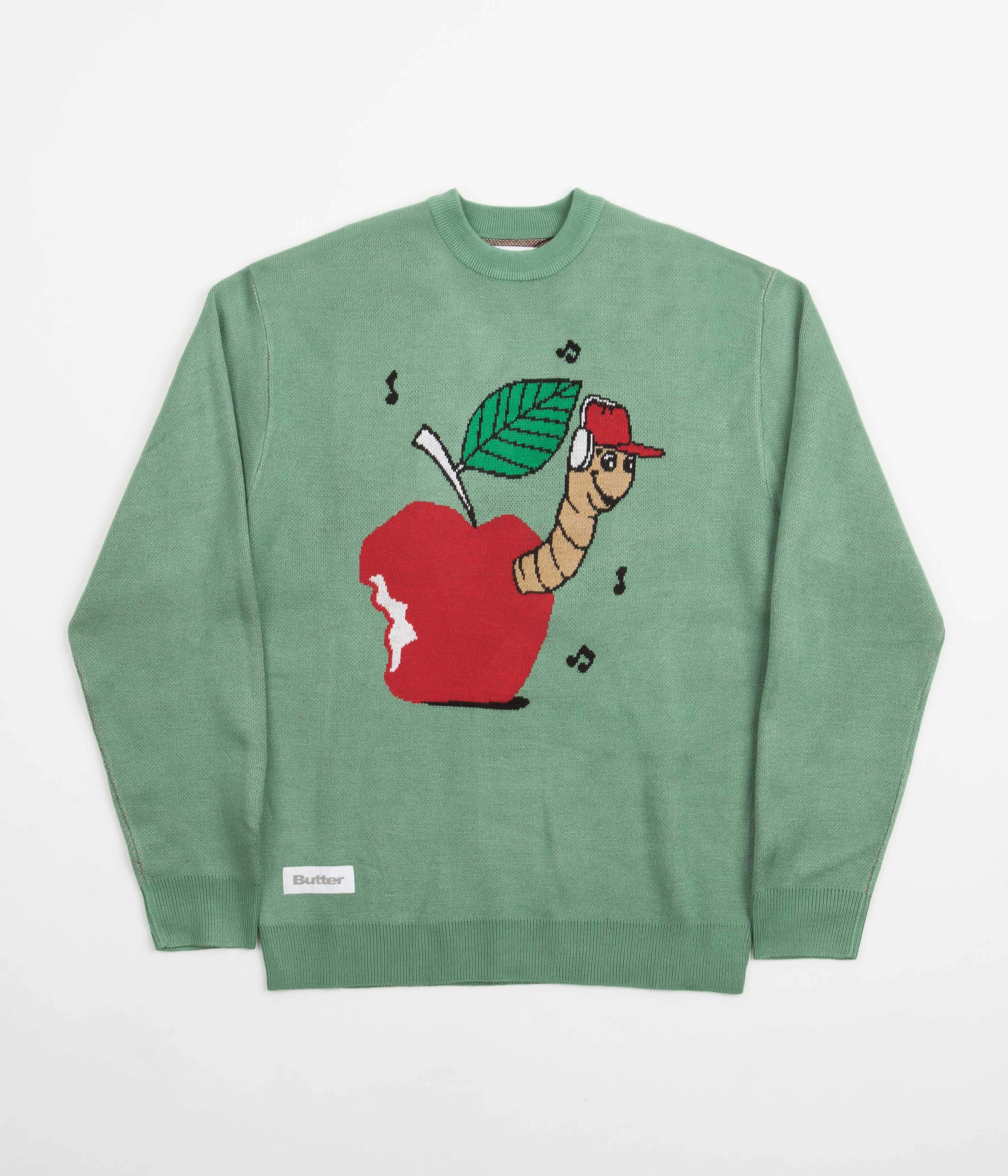 Butter Goods Worm Knitted Sweatshirt - Stunning Teal