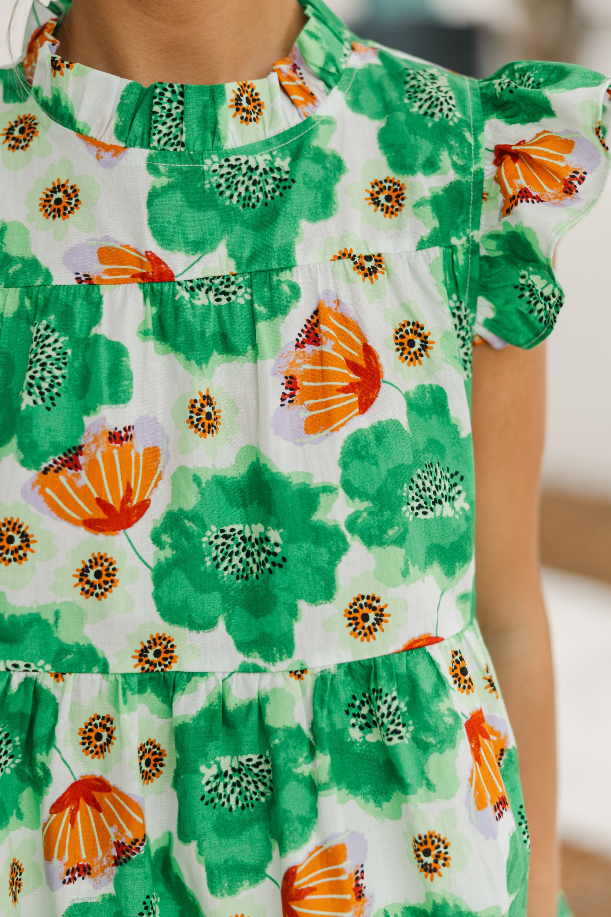 Charming Green Floral Blouse: Seize Good Opportunities