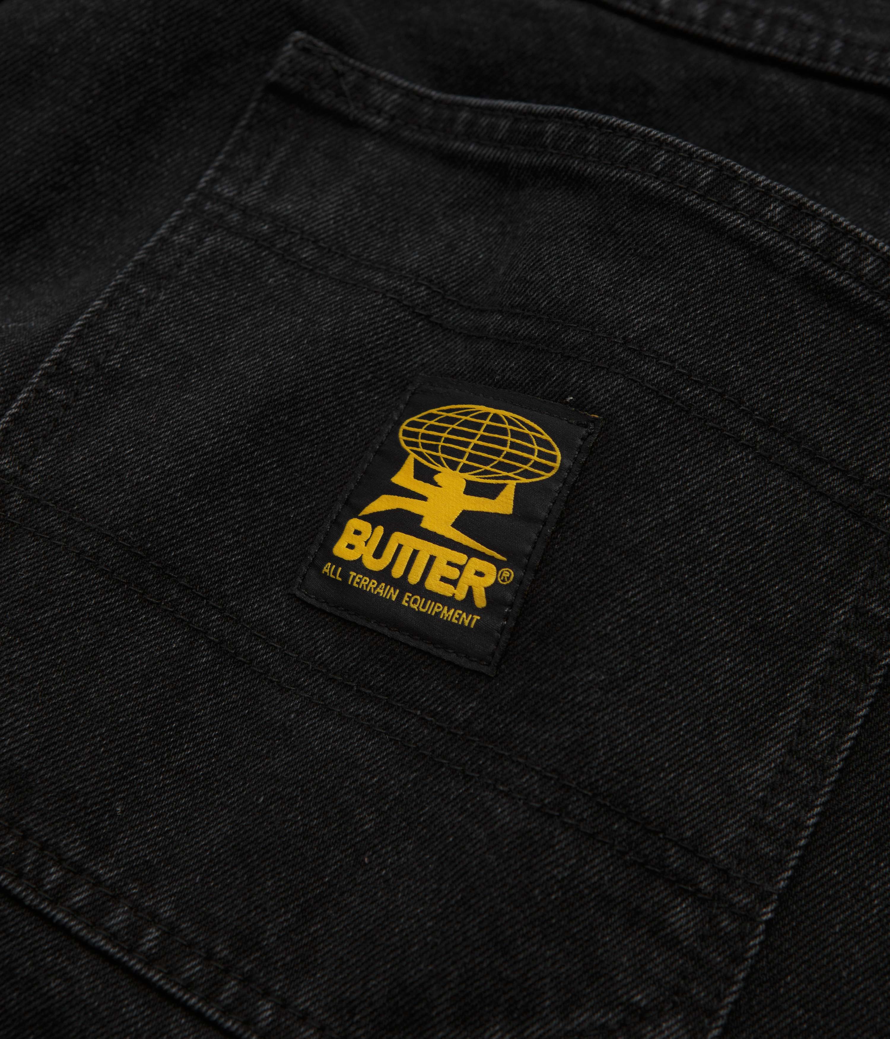 Butter Goods Washed Black Patch Pocket Denim Shorts - Stylish and Comfortable