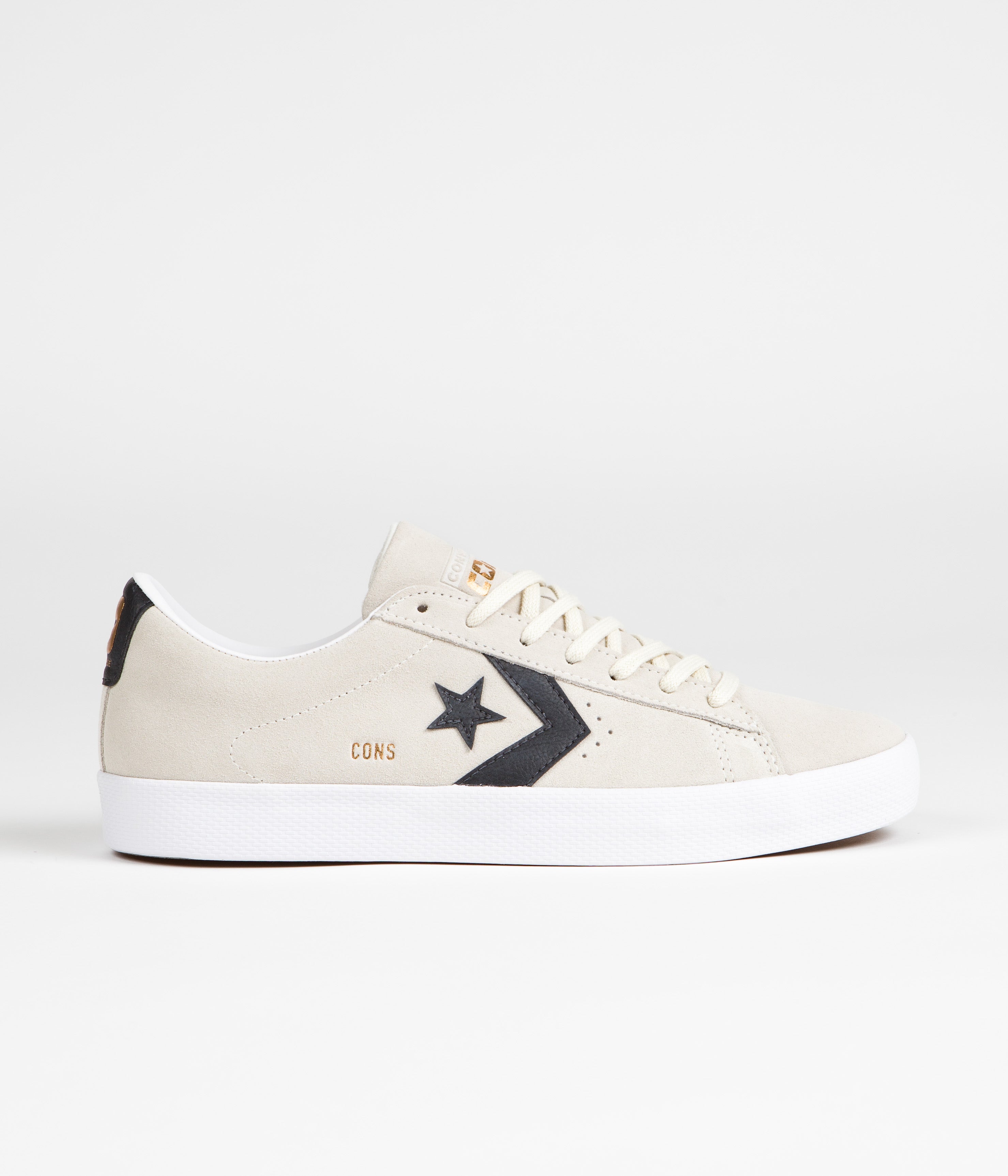 Converse Pro Leather Vulcanized Pro Ox Skate Shoes - Stunning Egret/Black Combo