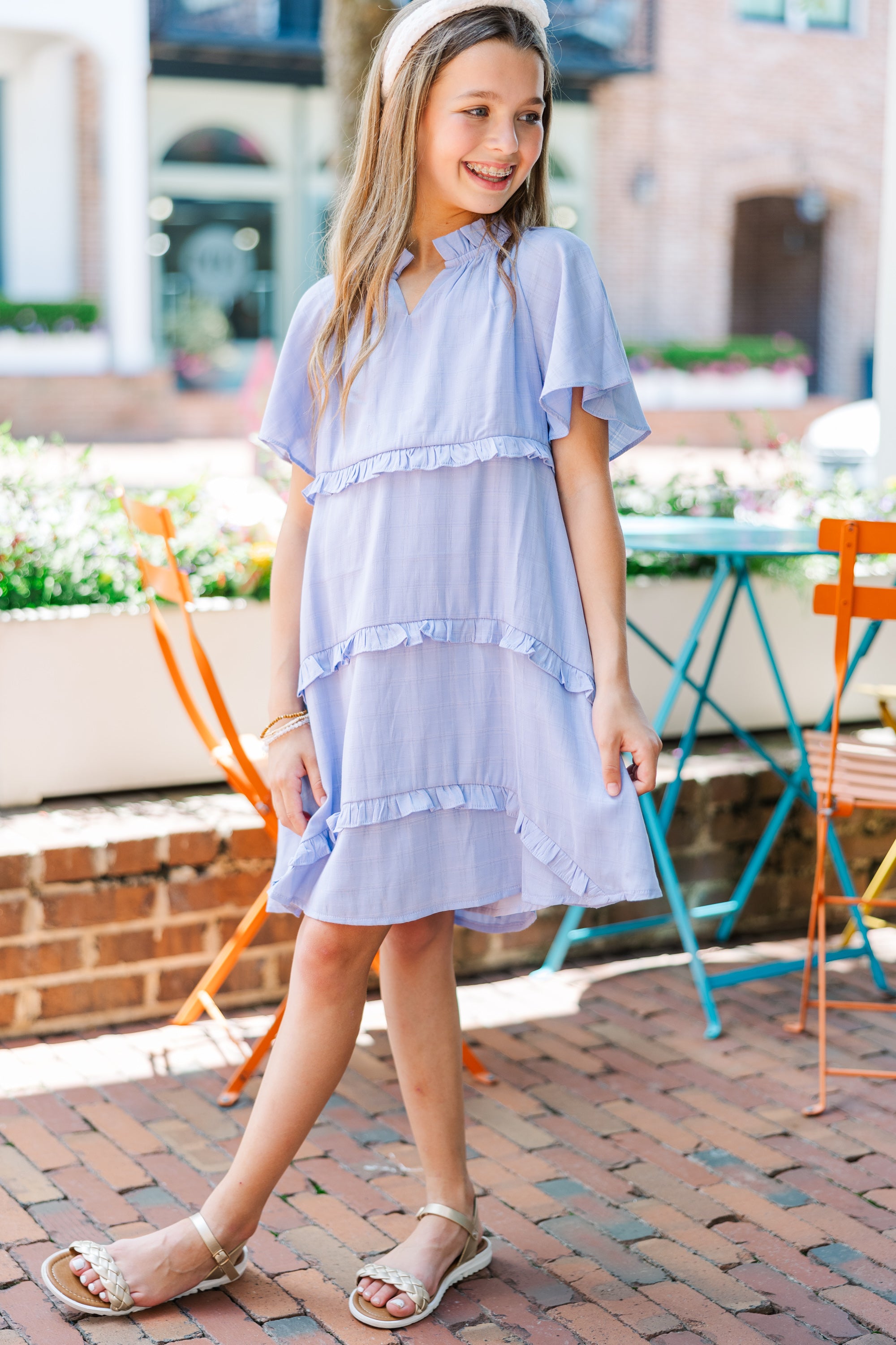 Girls' Light Blue Perfectly You Babydoll Dress: Be Yourself!