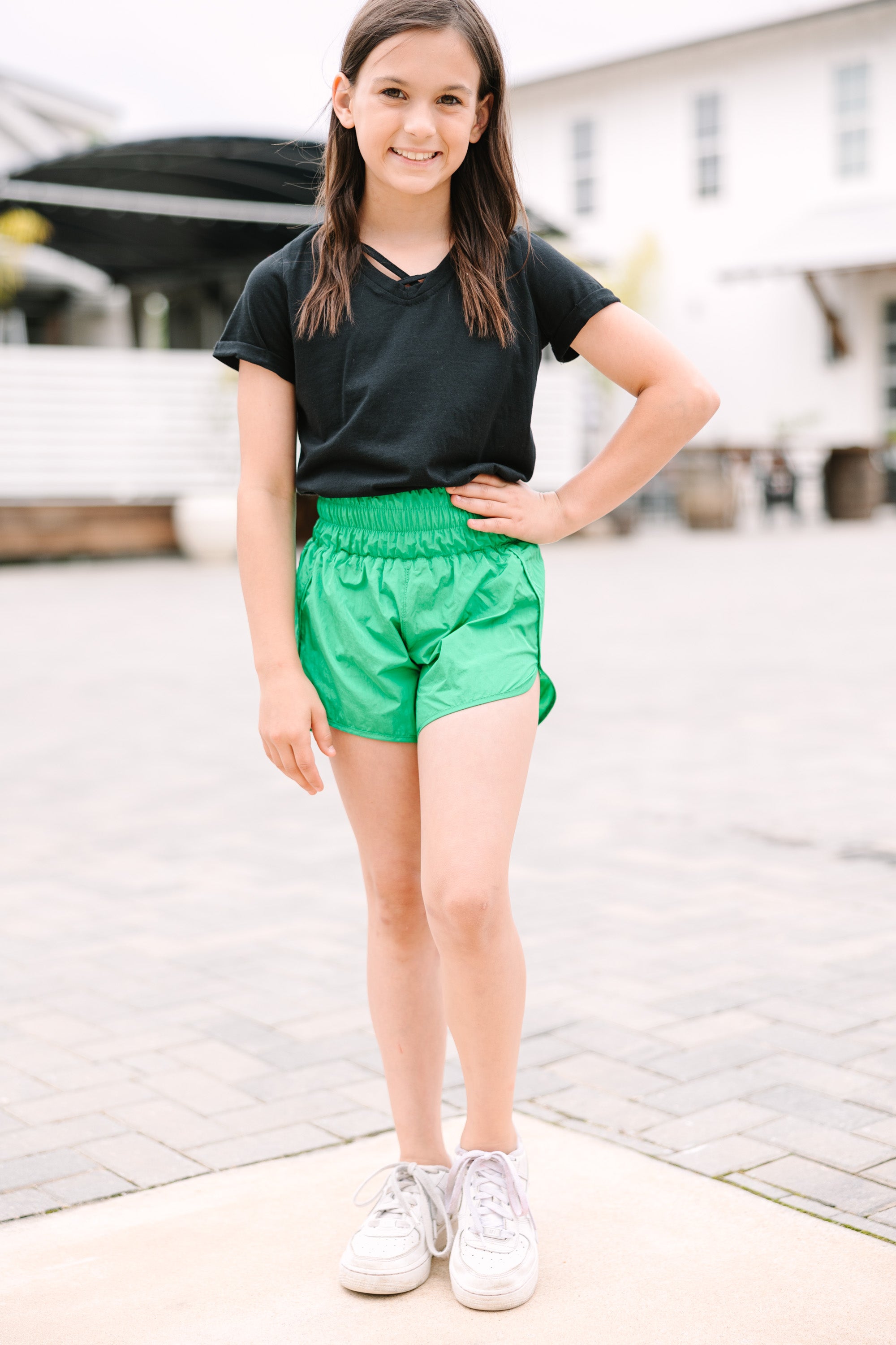 Girls' Green Running Shorts: The Perfect Start for Active Adventures