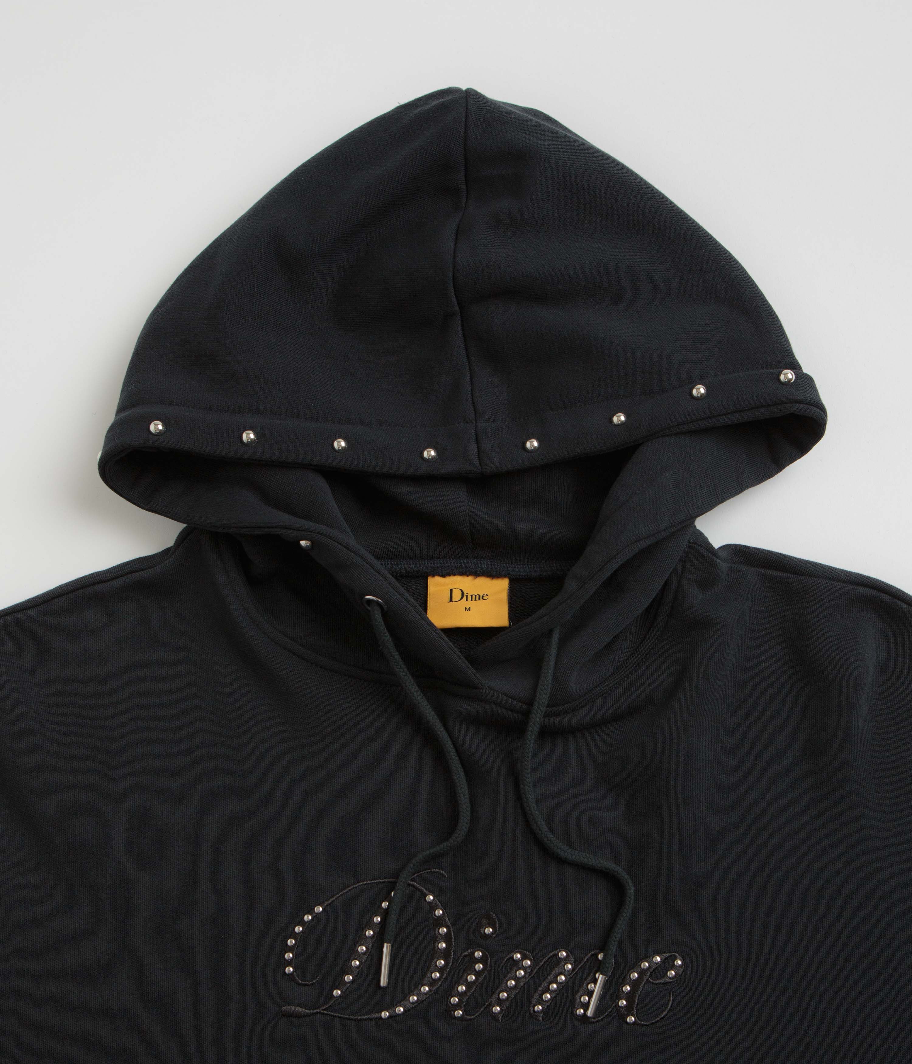 Dime Cursive Black French Terry Hoodie - A Stylish Must-Have!