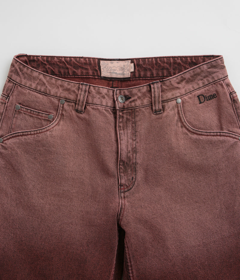 Dime Classic Relaxed Jeans - Stunning Dipped Sandblasted Burgundy