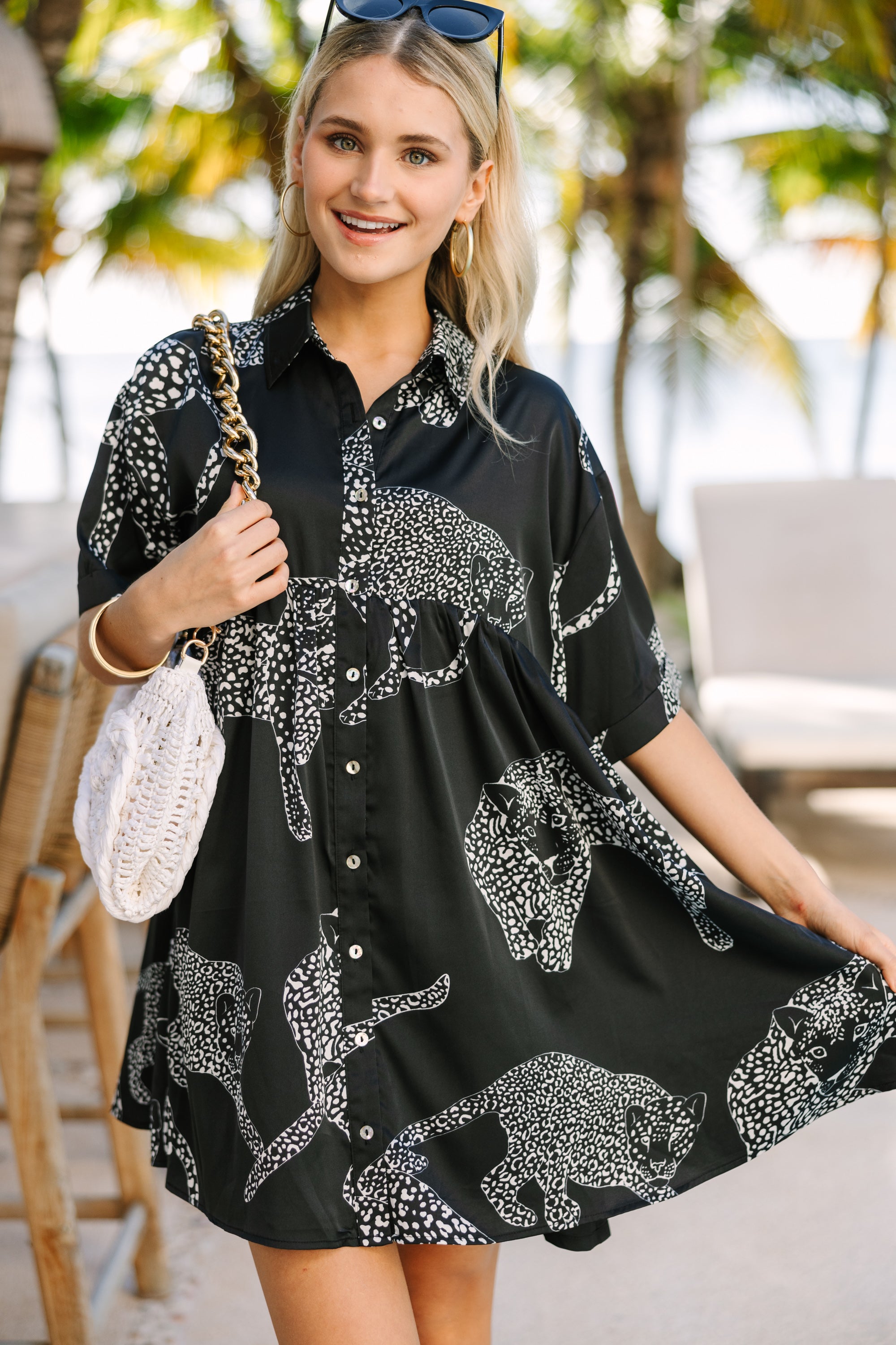 Irresistible Cream Black Leopard Print Babydoll Dress - Make a Wild Statement!
