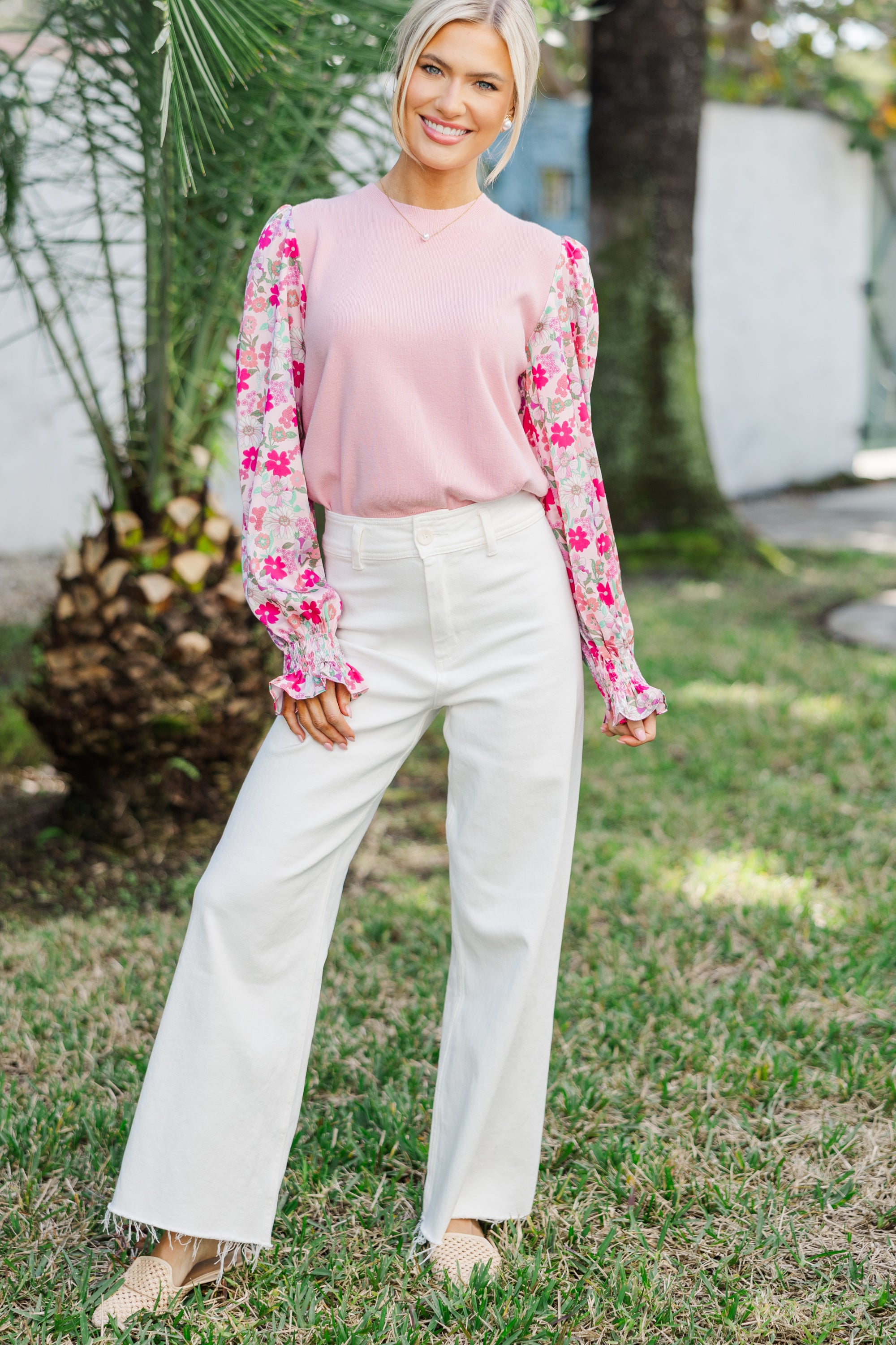 Gorgeous All In Time Pink Floral Sweater - Spring Essential!