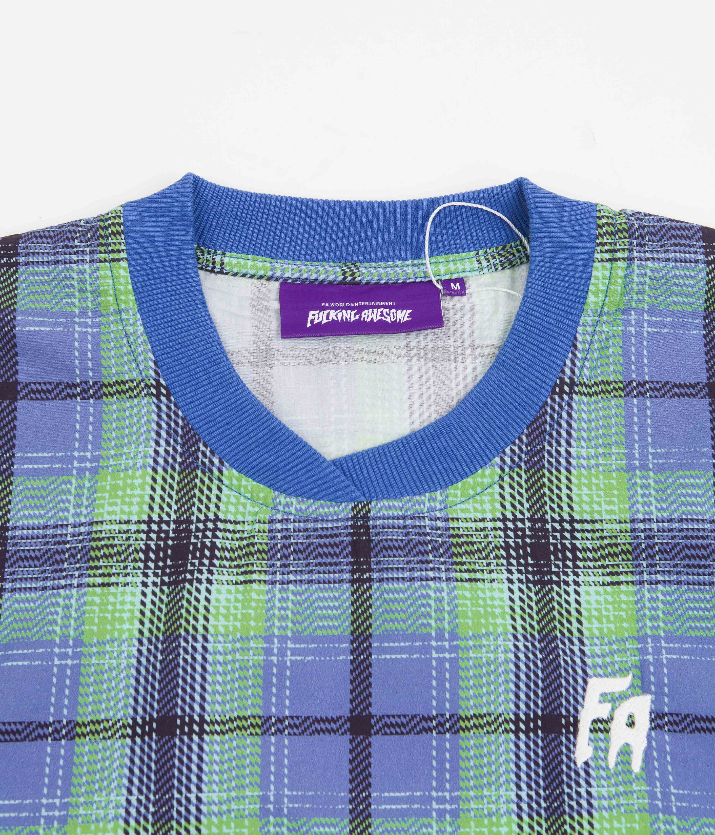 Fucking Awesome Blue Flannel Print Windbreaker Sweatshirt - A Must - Have!