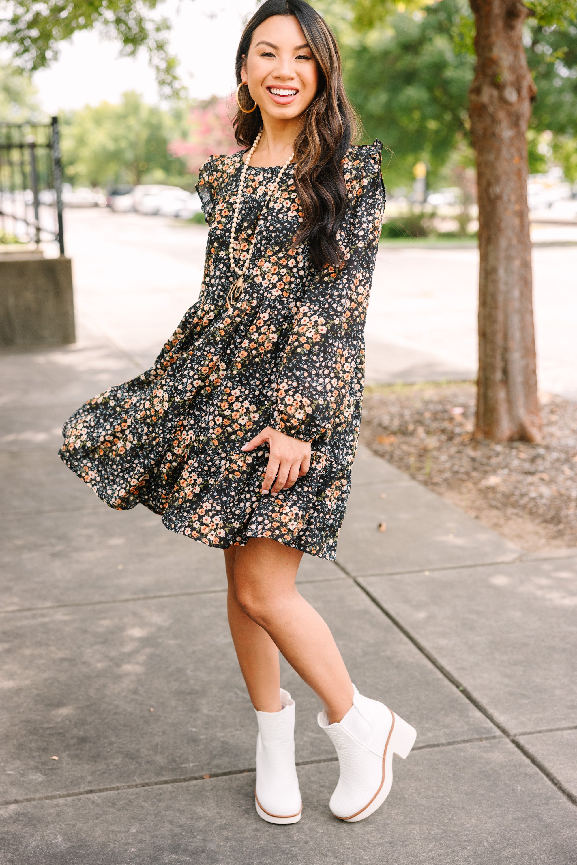 Irresistible All Love Black Ditsy Floral Dress