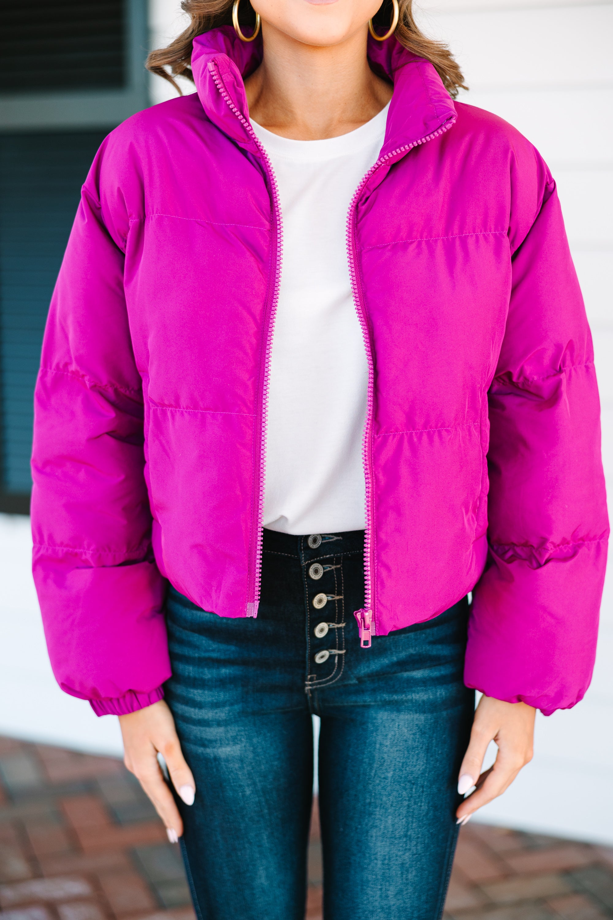 Be Bold! Stunning Magenta Purple Puffer Jacket