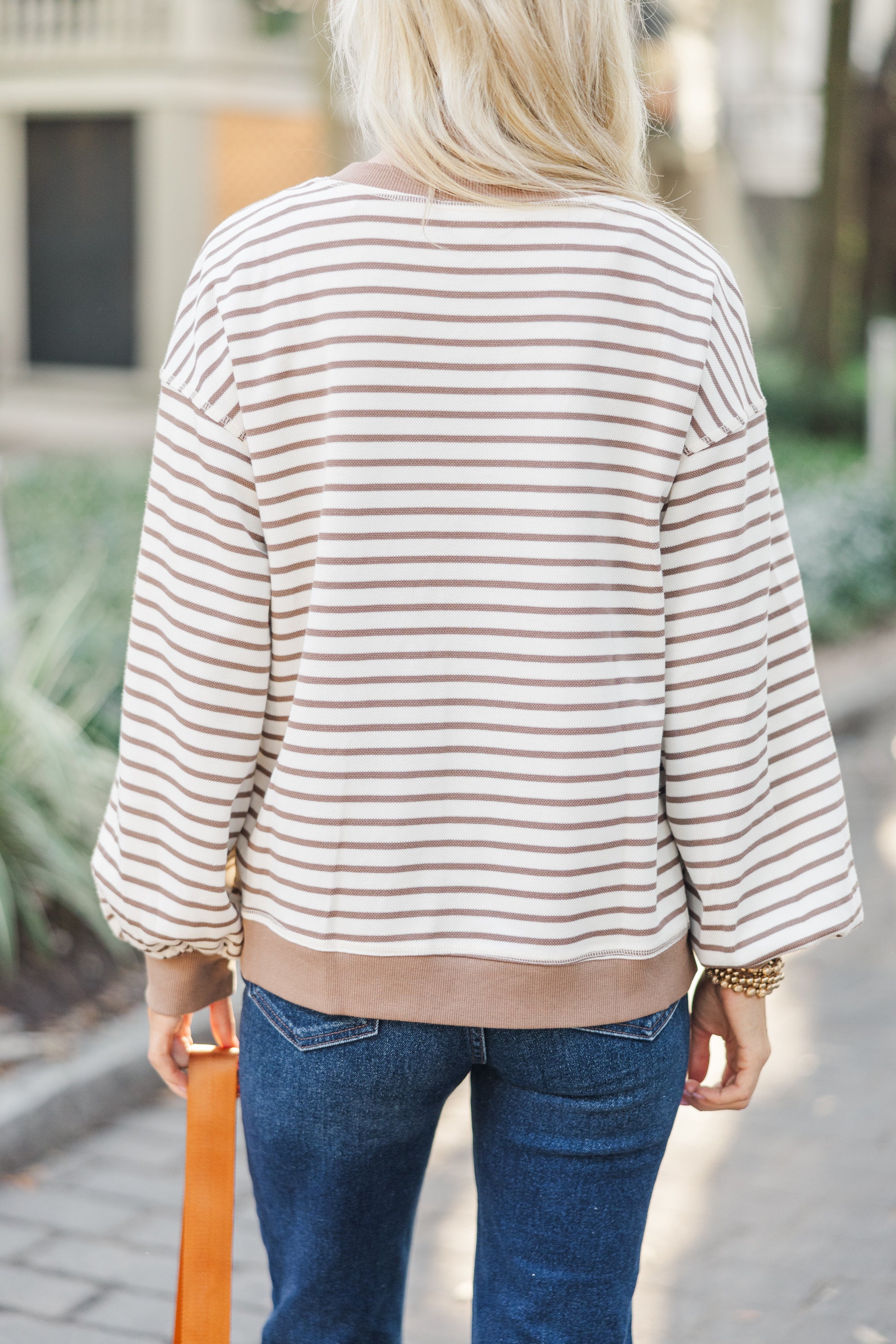 Alluring All On You Cream Striped Top
