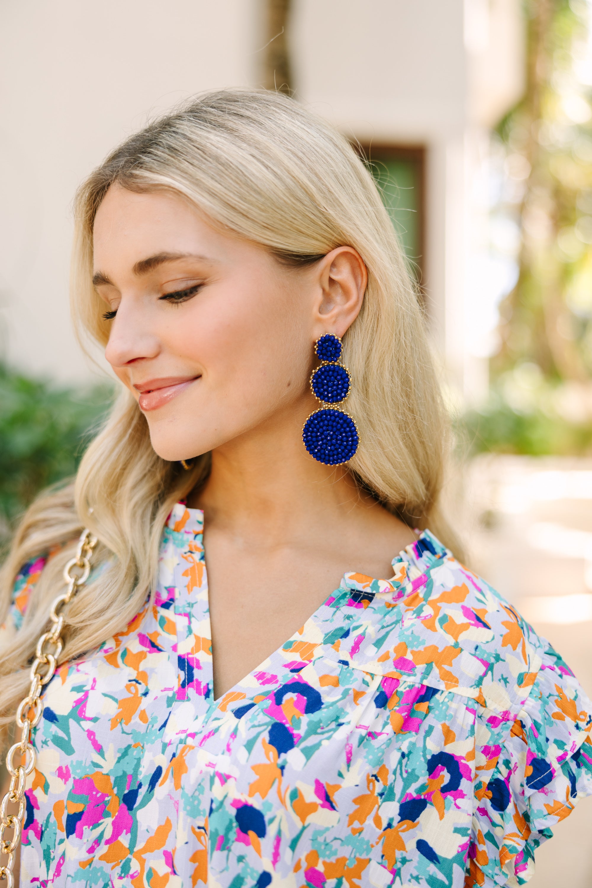 Be The One Stunning Royal Blue Beaded Earrings