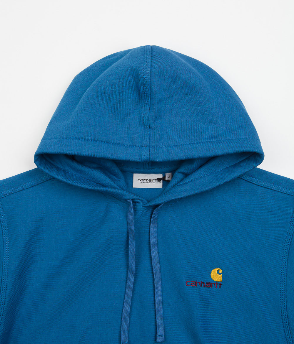 Carhartt American Script Hoodie - Stunning Amalfi Blue